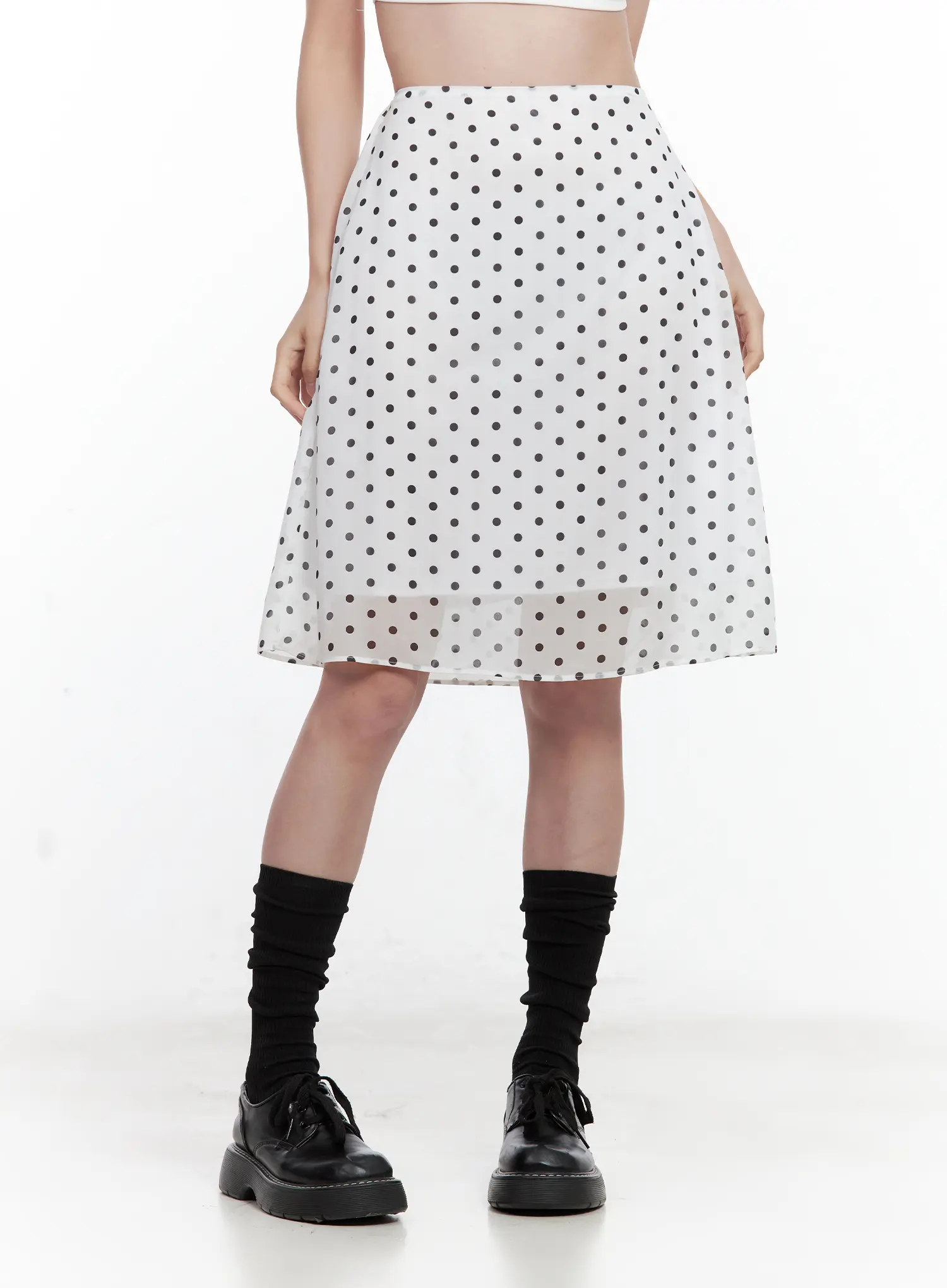 Polka Dot Double-Layered Midi Skirt CL502 - Image 10