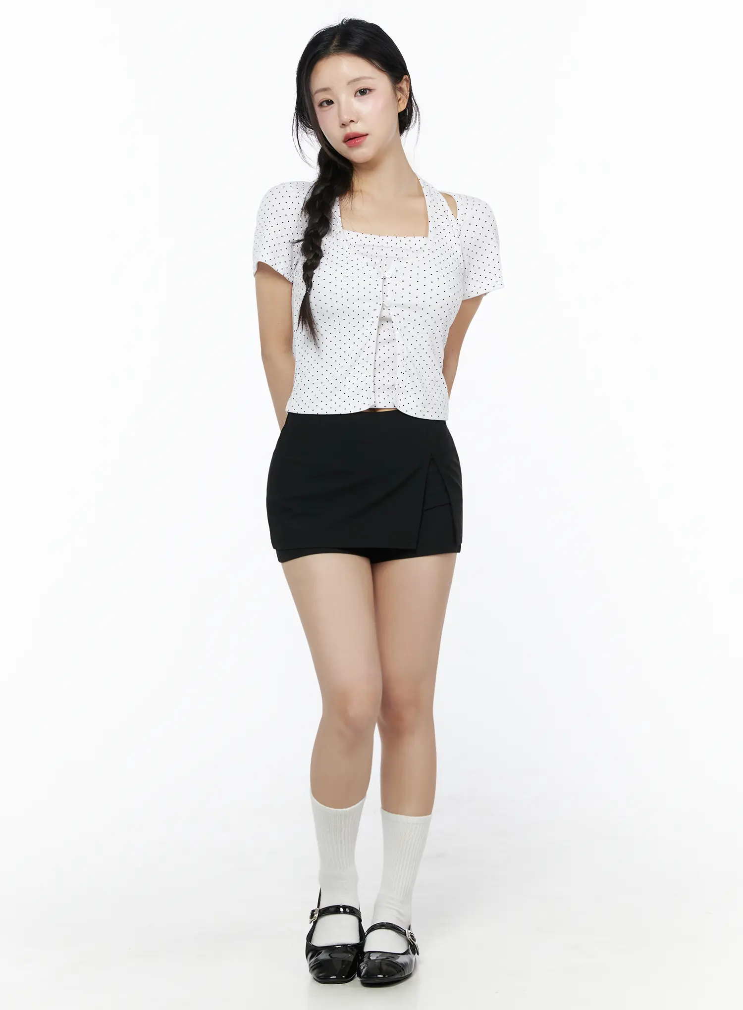Polka Dot Halter Layered Tee IU525 - Image 3