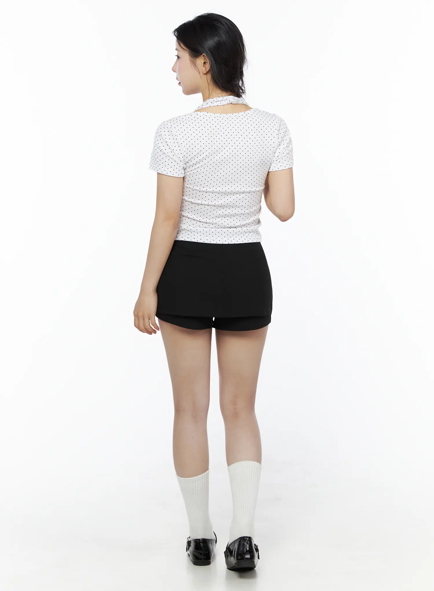 Polka Dot Halter Layered Tee IU525 - Image 5