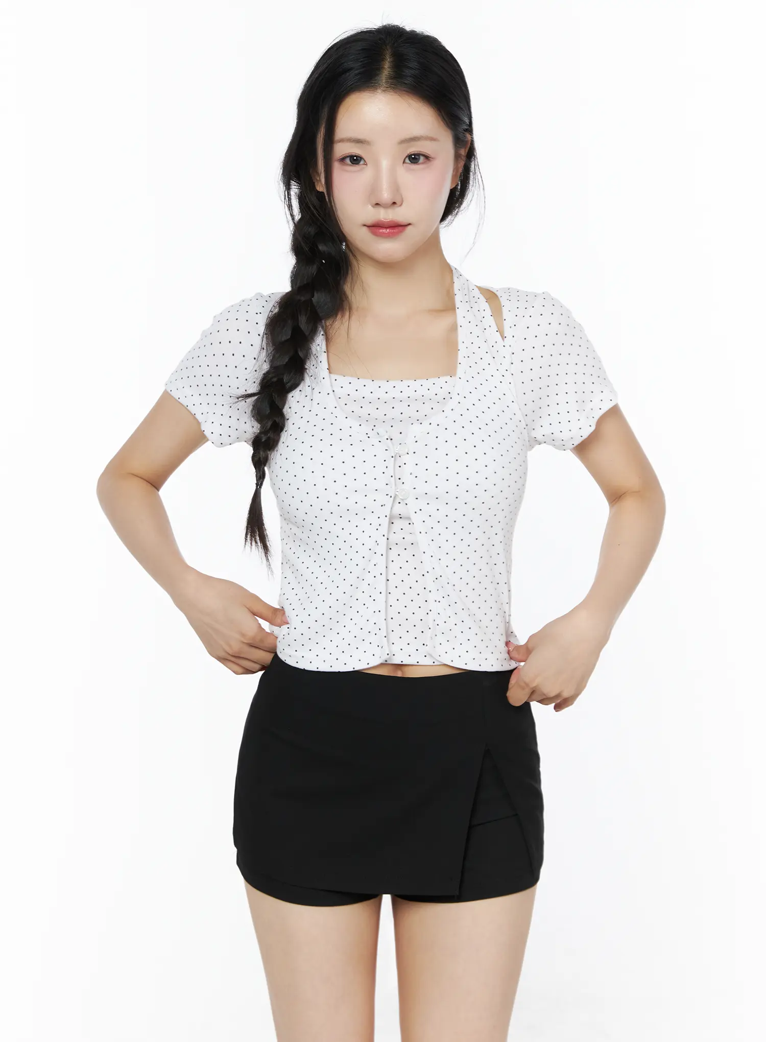 Polka Dot Halter Layered Tee IU525 - Image 7