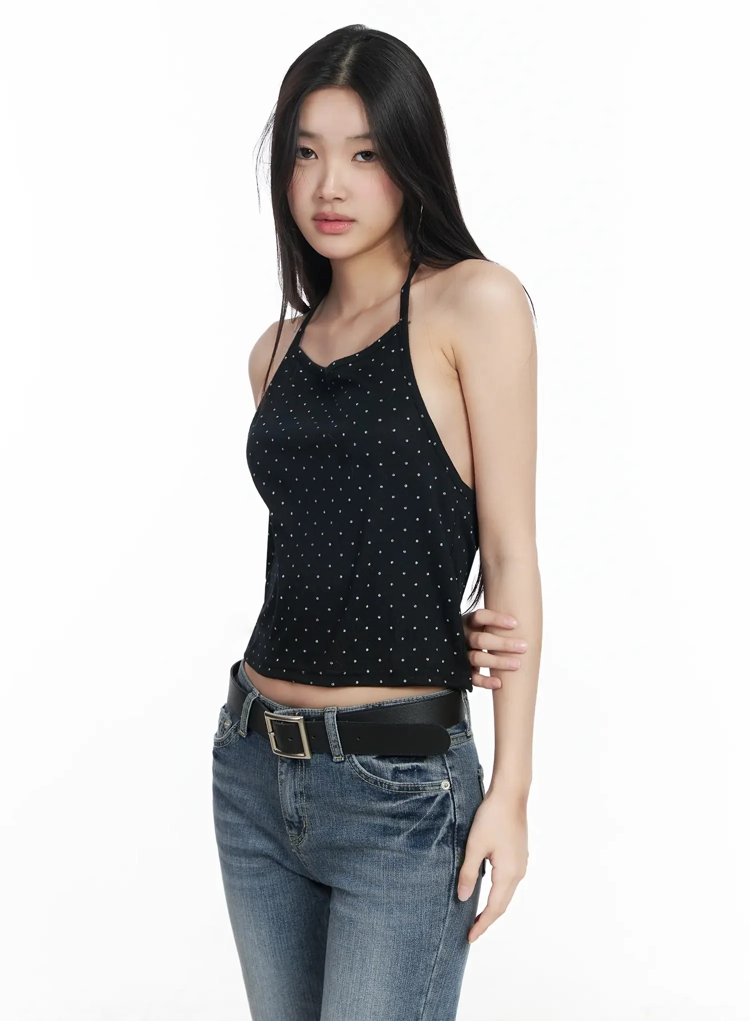 Polka Dot Halter Neck Top IM503 - Image 2