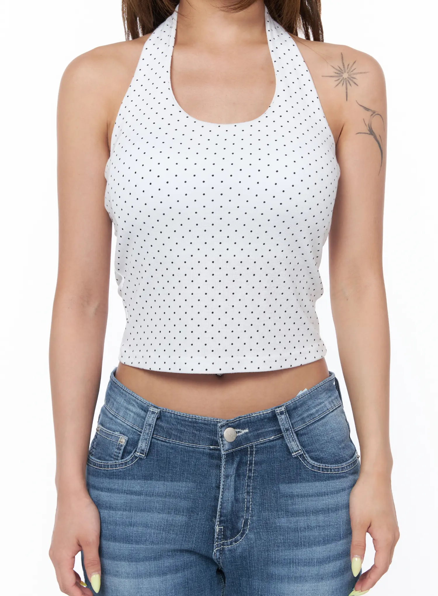 Polka Dot Halter Sleeveless Top CU501 - Image 3