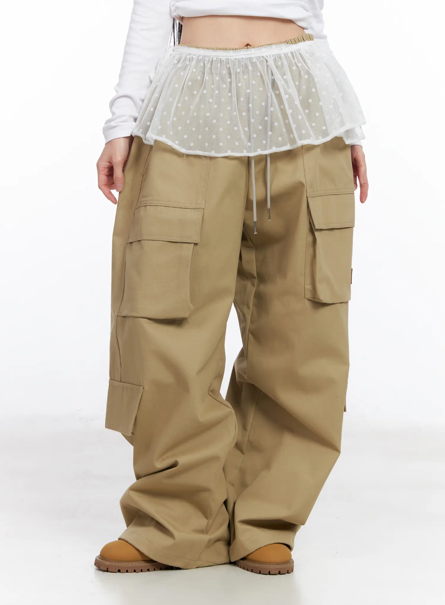 Polka Dot Mesh Wrap Skirt CF518