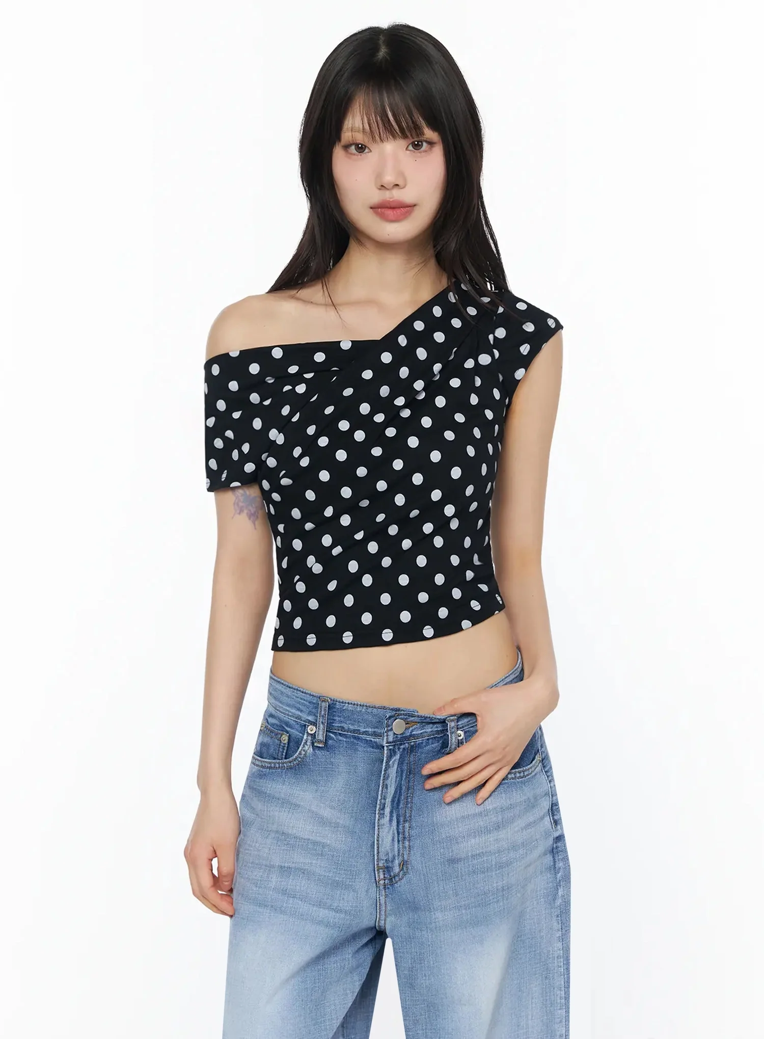 Polka Dot Off-Shoulder Crop Top IY525 - Image 16