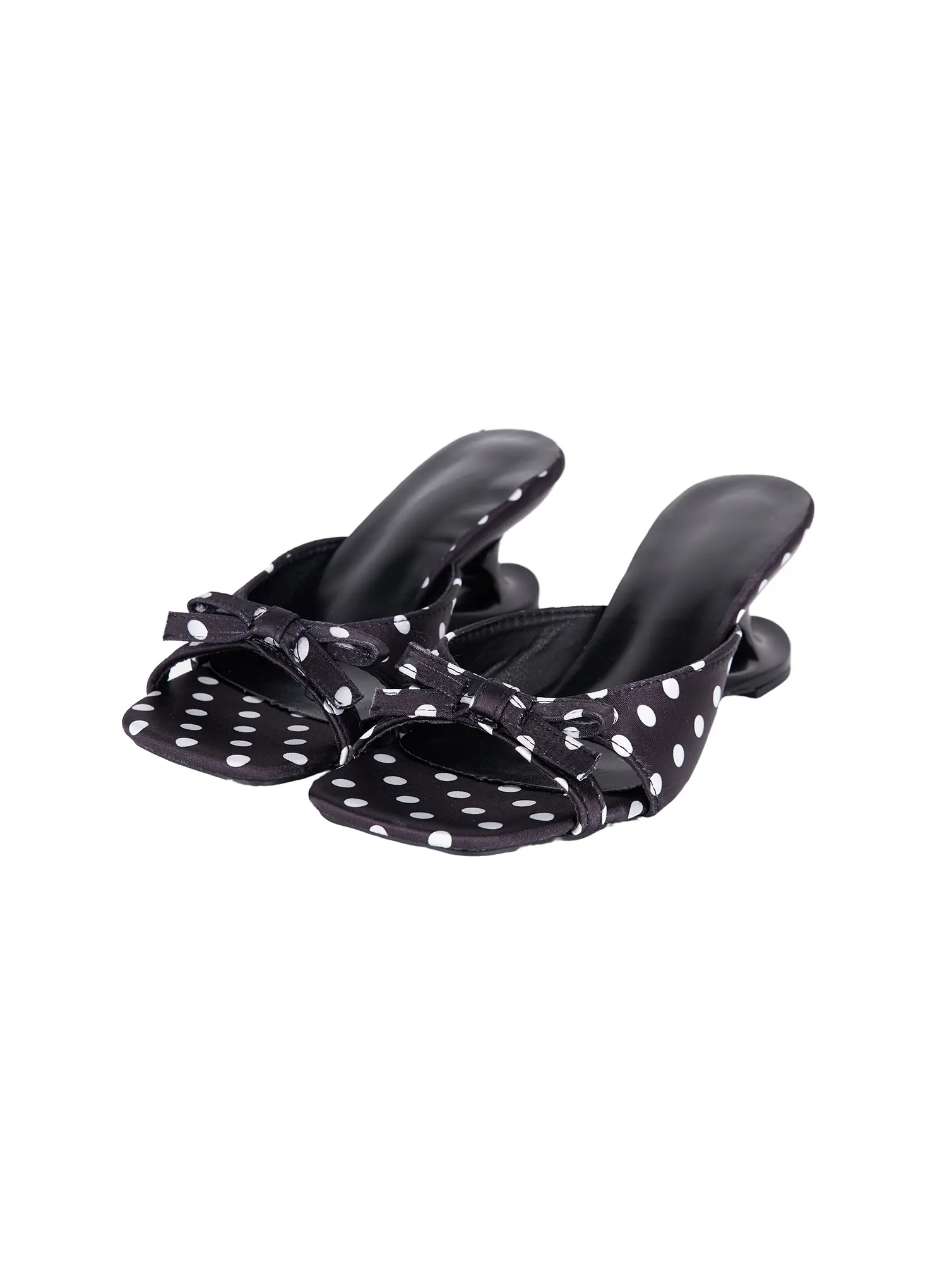 Polka Dot Ribbon Heeled Mules CY527 - Image 7