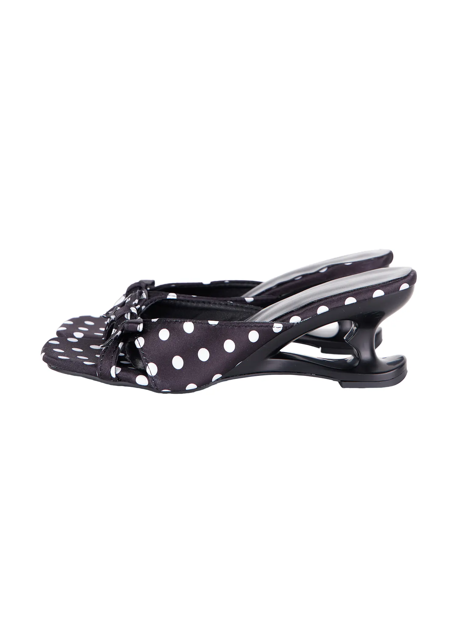Polka Dot Ribbon Heeled Mules CY527 - Image 9
