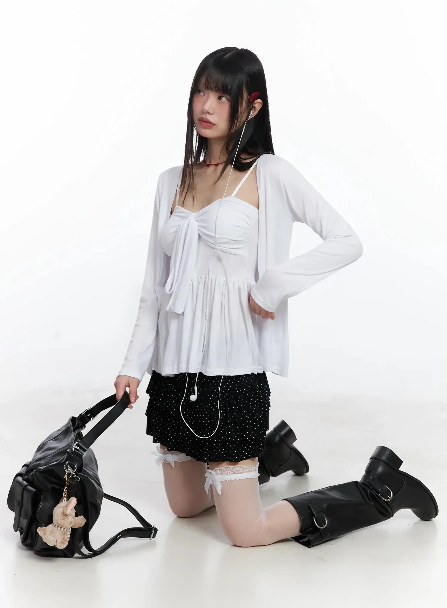 Polka Dot Ruffle Mini Skirt IF505 - Image 6