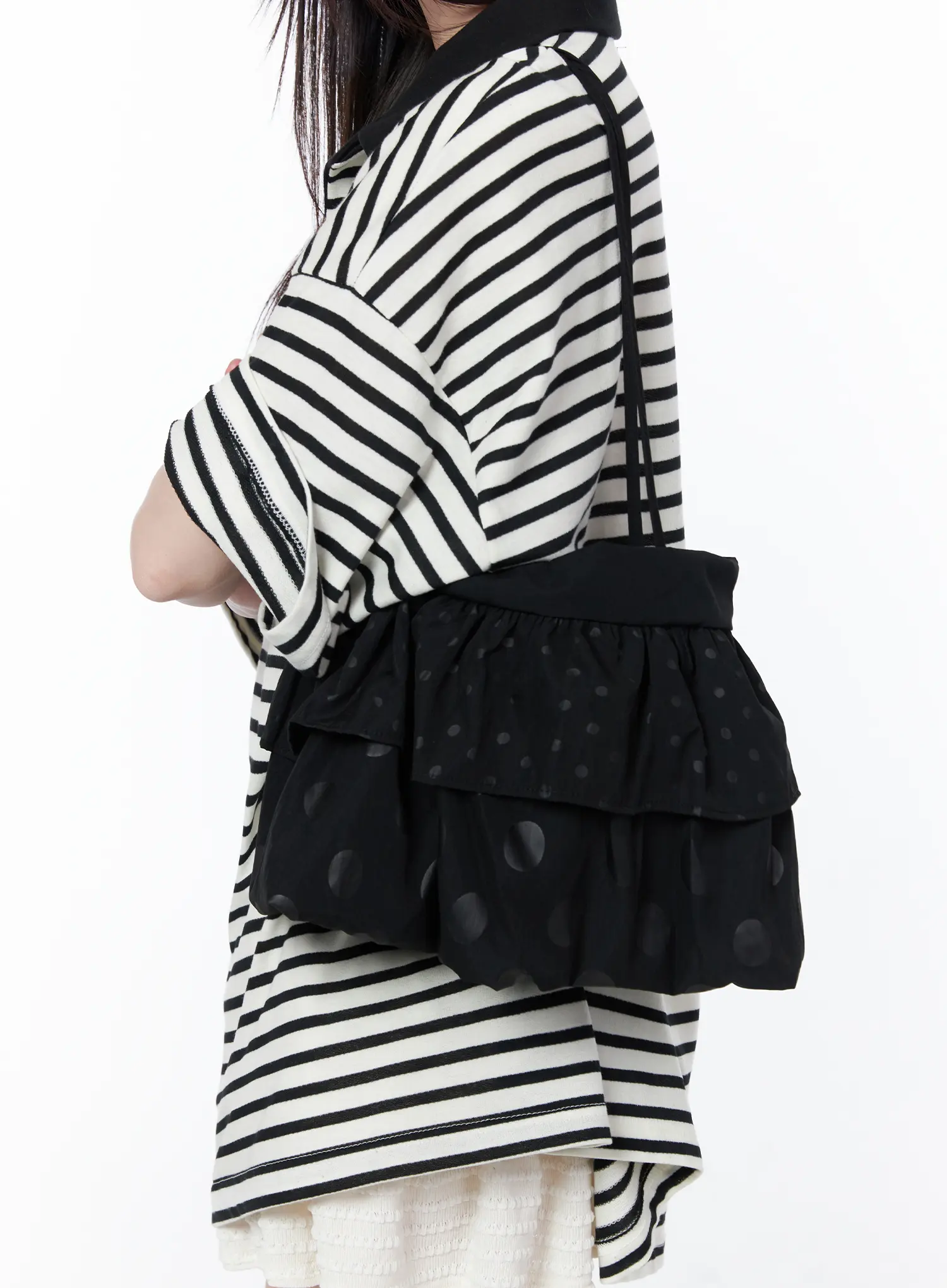 Polka Dot Ruffle Shoulder Bag CU519 - Image 3