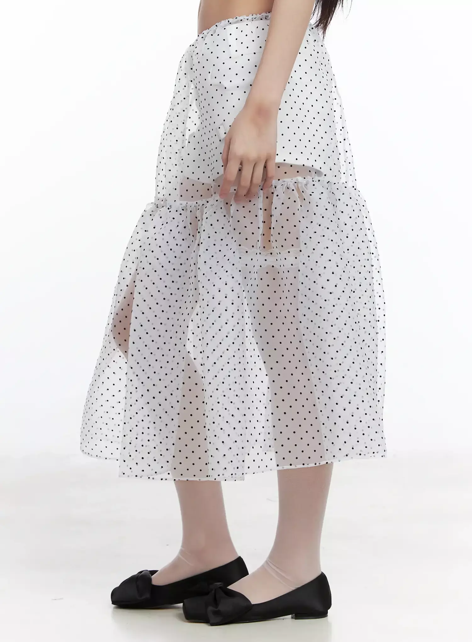 Polka Dot Sheer Midi Skirt IM504 - Image 12