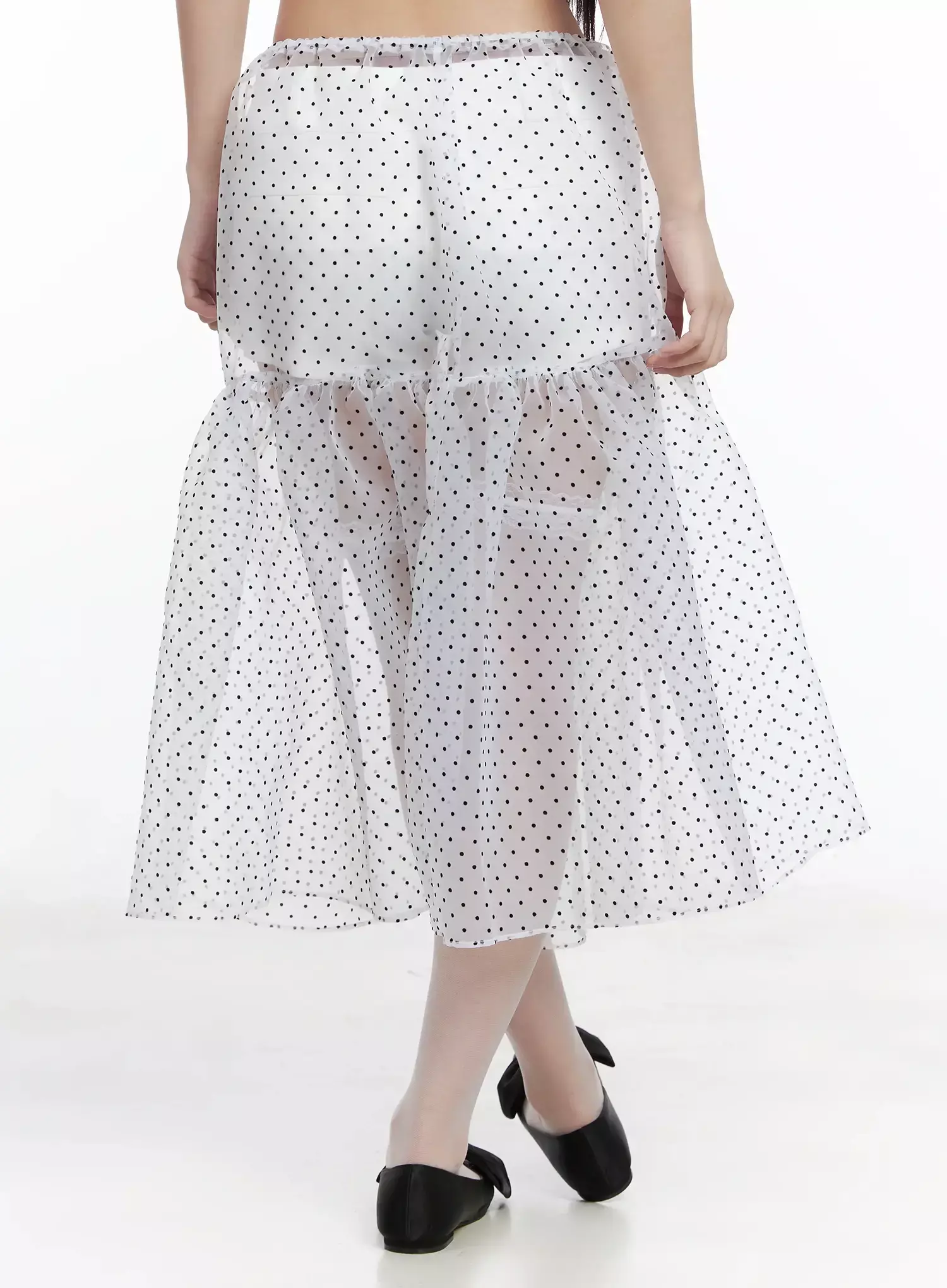 Polka Dot Sheer Midi Skirt IM504 - Image 13