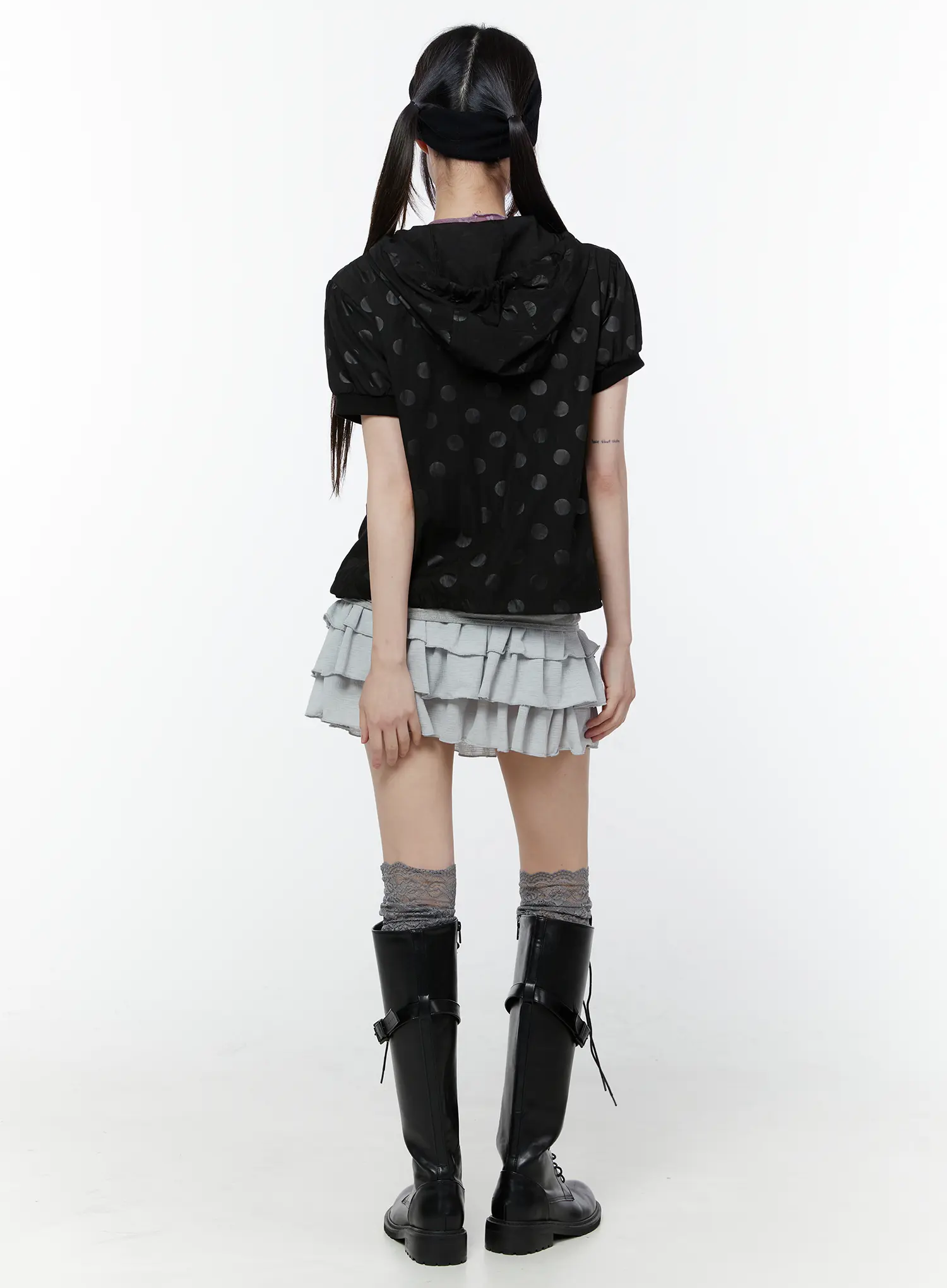 Polka Dot Short Sleeve Windbreaker Jacket CU508 - Image 9
