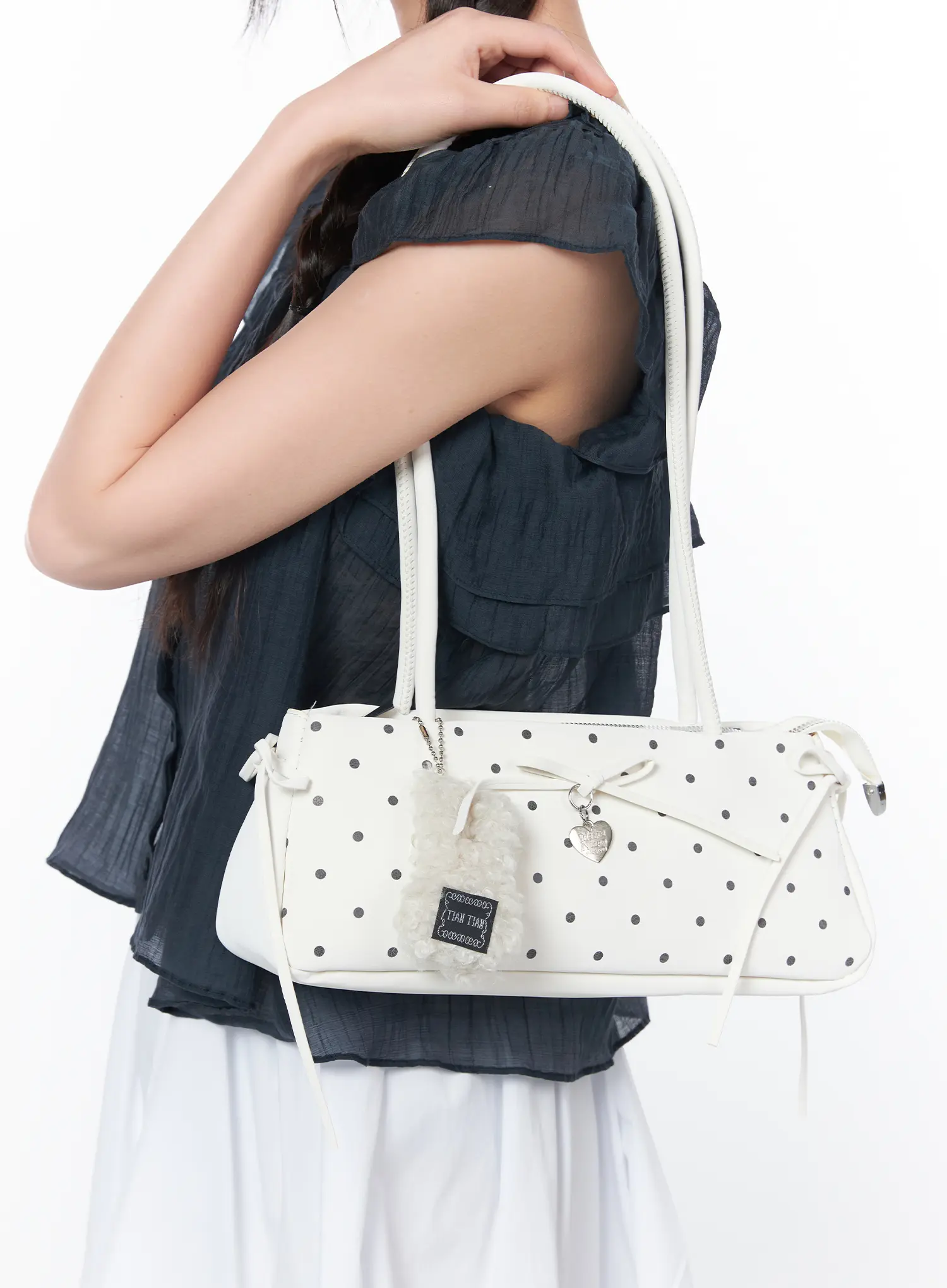 Polka Dot Shoulder Bag with Keyring CA528