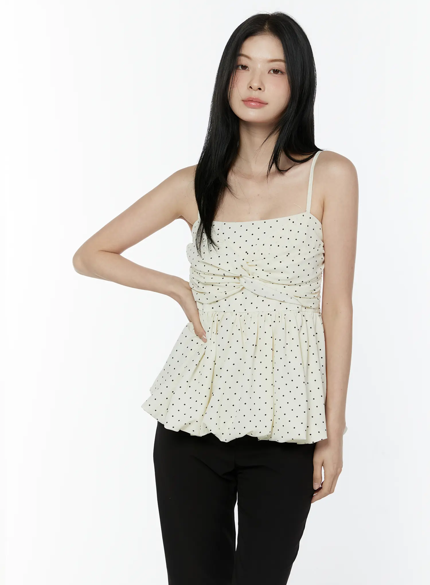 Polka Dot Twist Detail Tank Top IU505 - Image 9