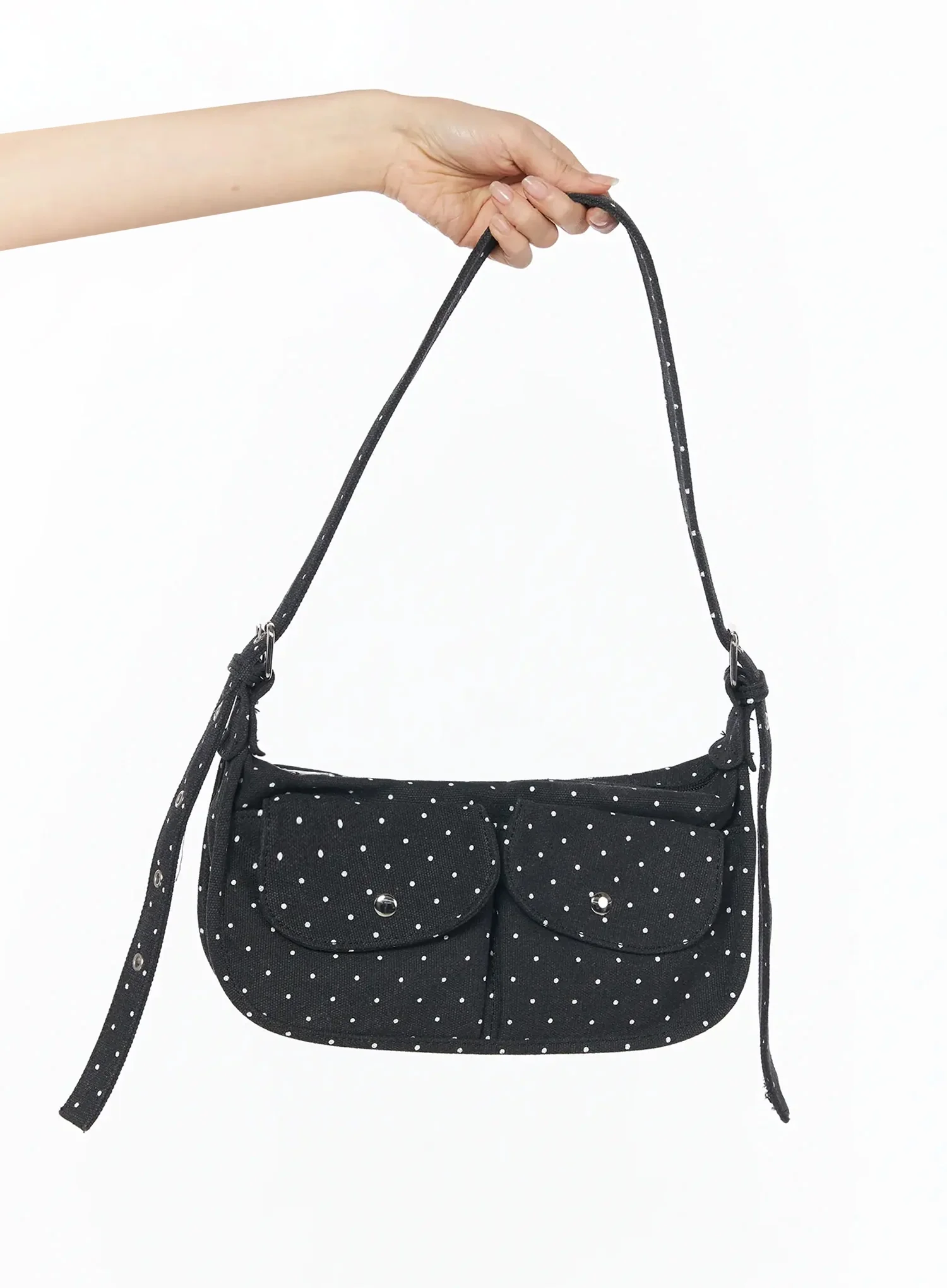 Polka Dot Two-Pocket Shoulder Bag IU508