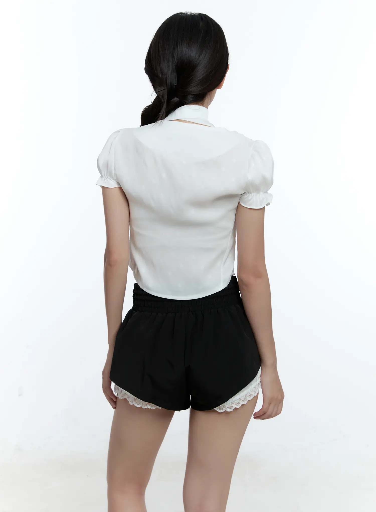 Puff Sleeve Crop Top & Scarf CU527 - Image 7