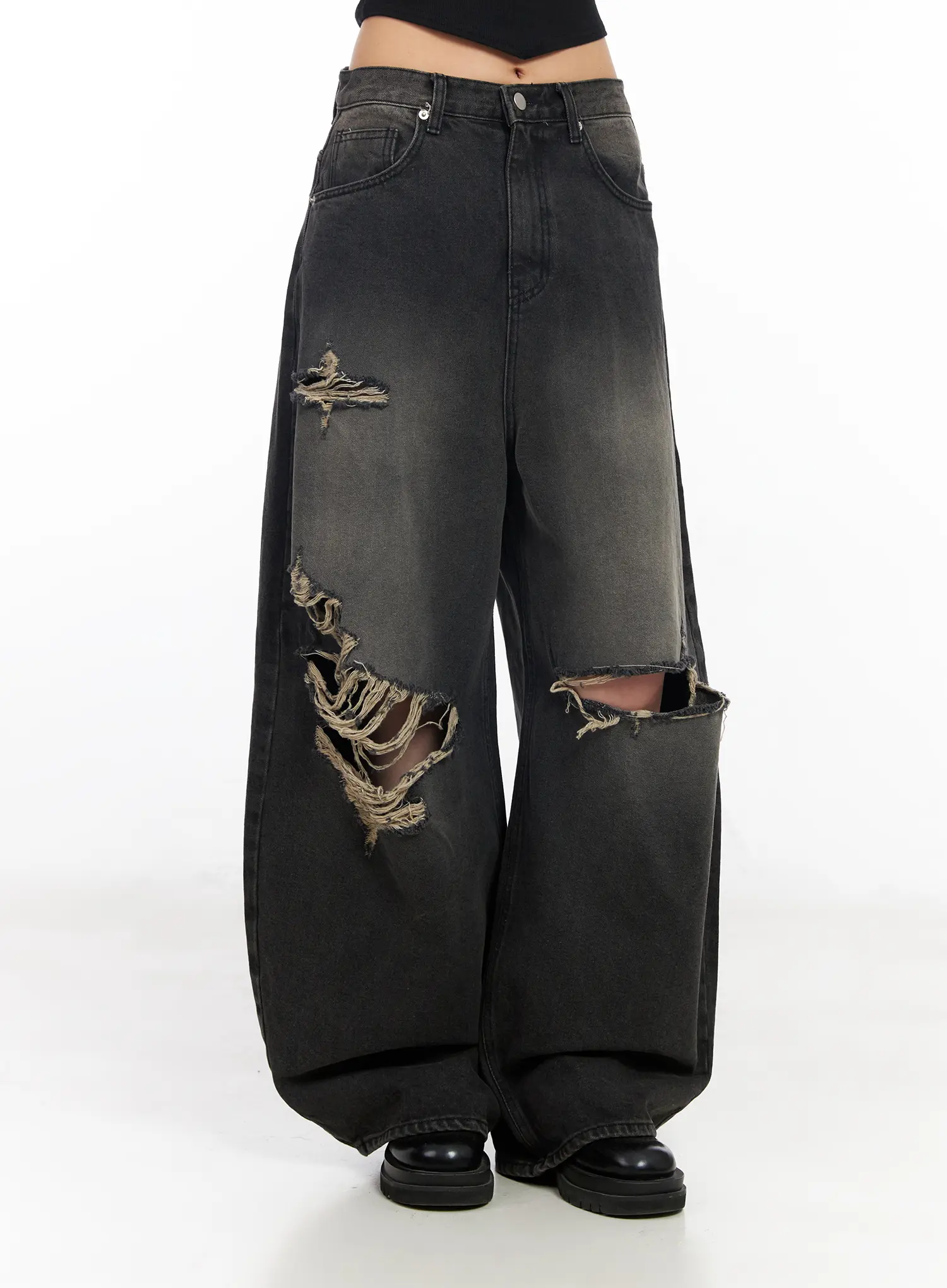 Quincy Distressed Baggy Jeans CF527 - Image 10