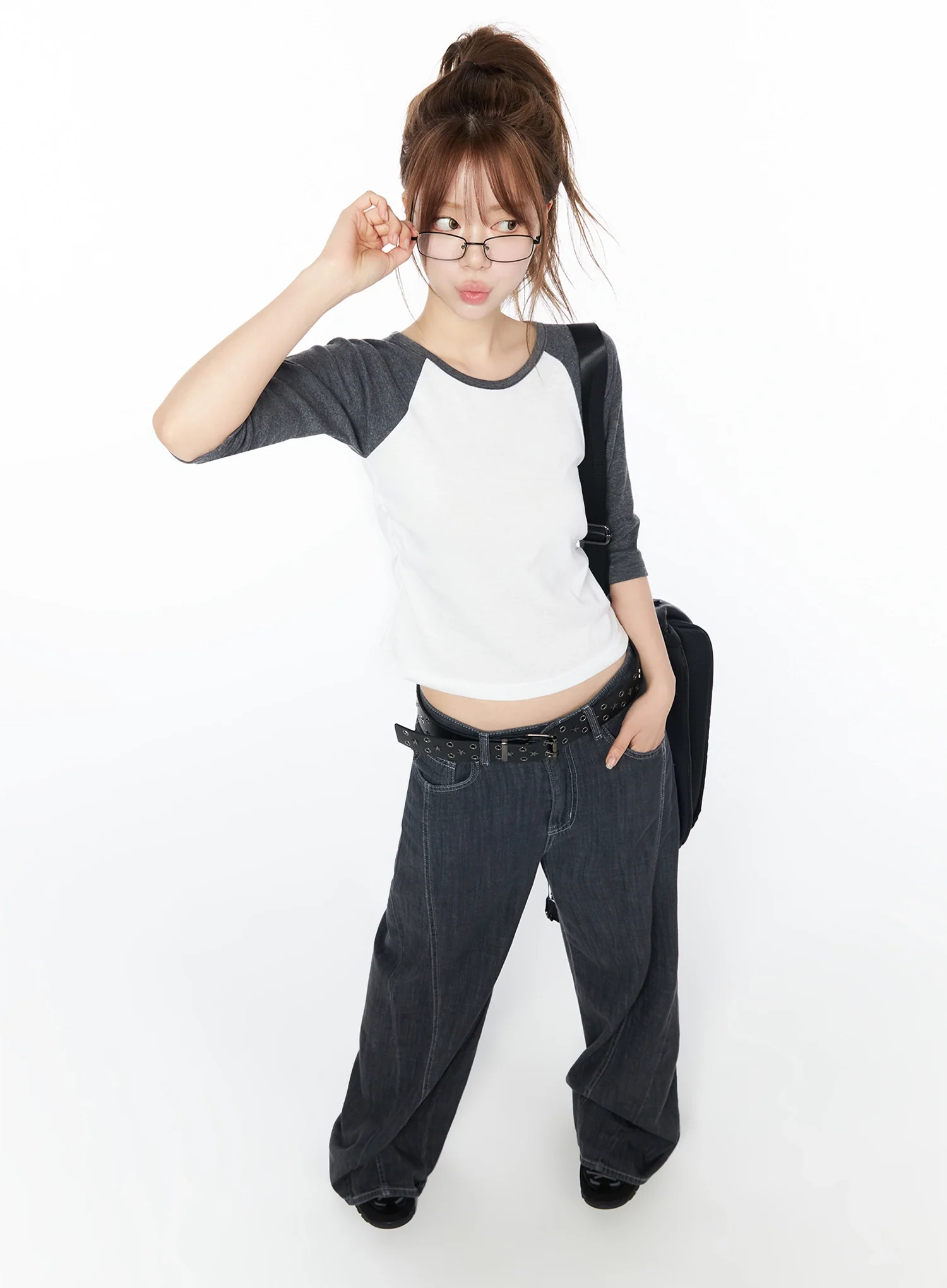 Raglan Shirred 3/4 Top IU525