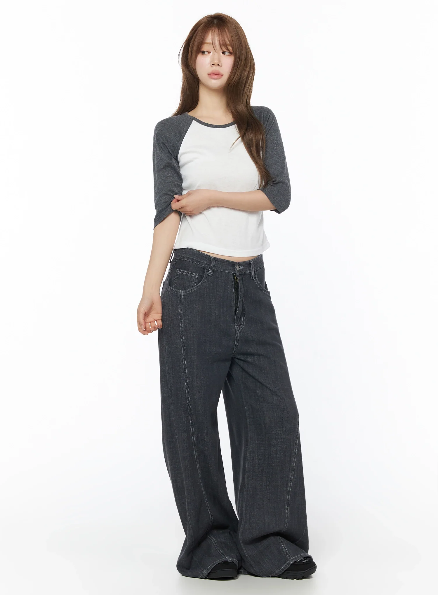 Raglan Shirred 3/4 Top IU525 - Image 3