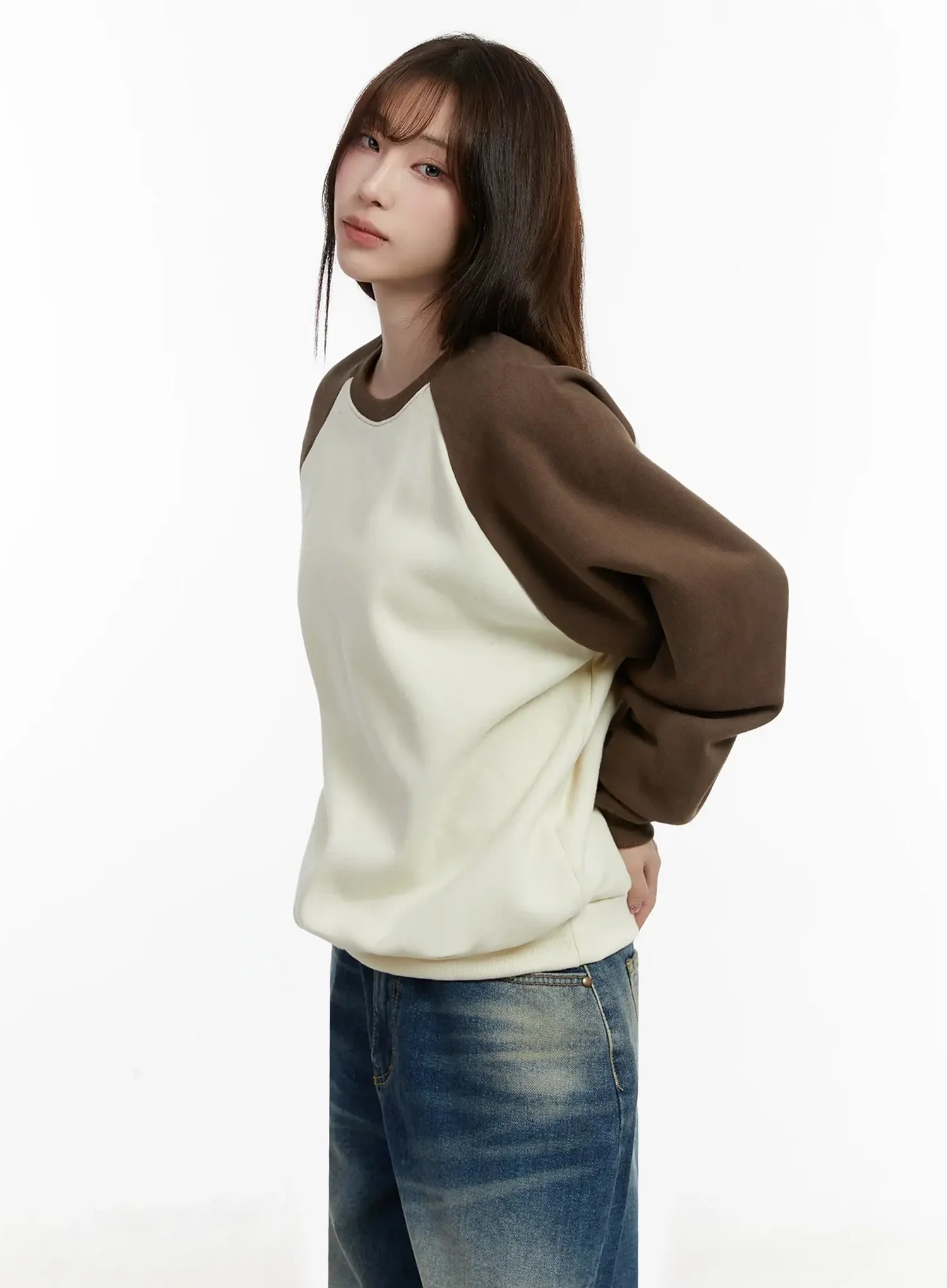 Raglan Sleeve Fleece Sweatshirt IJ516 - Image 6
