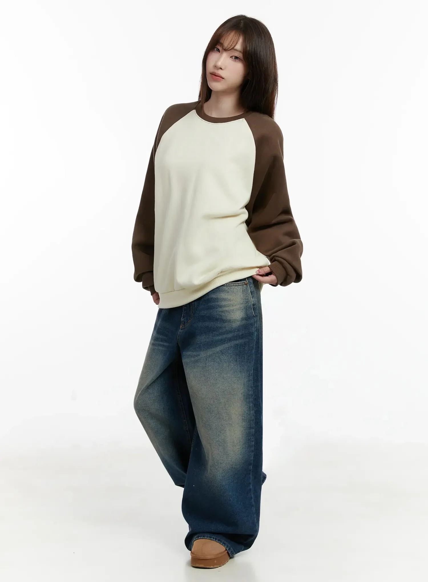 Raglan Sleeve Fleece Sweatshirt IJ516 - Image 8