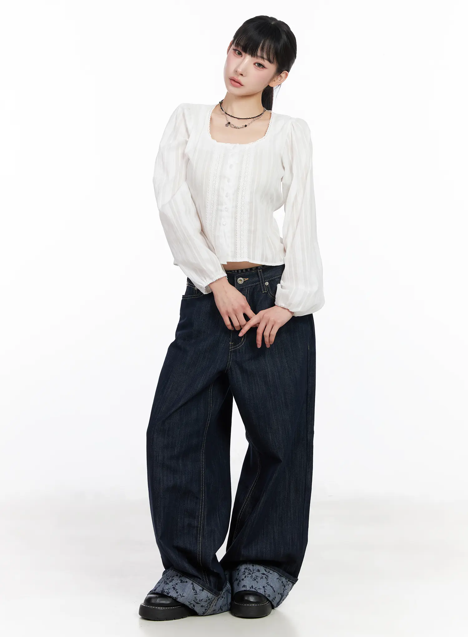 Raya Cuffed Baggy Jeans CF518 - Image 5