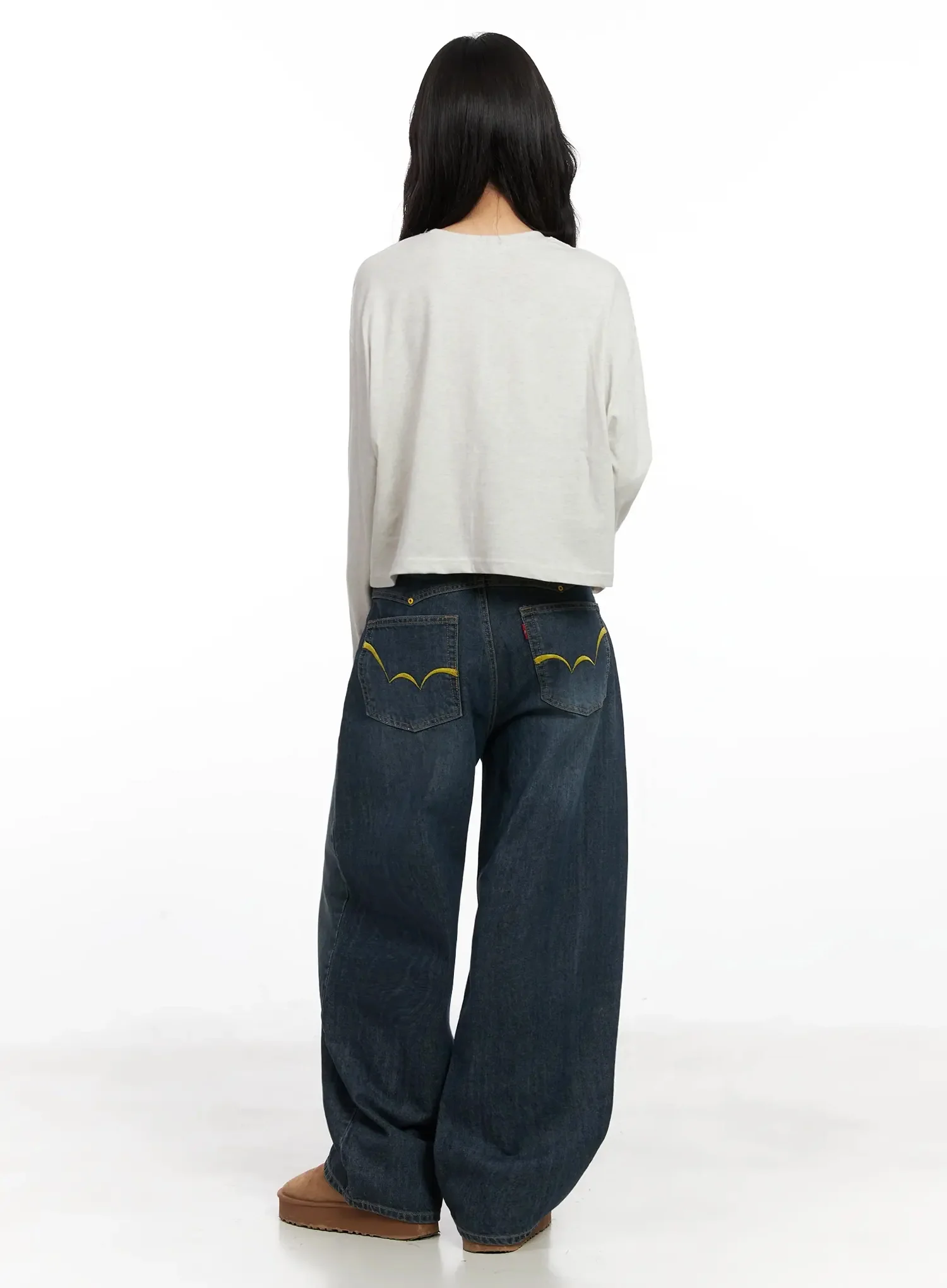 Regina Contrast Stitch Baggy Jeans IN528 - Image 8