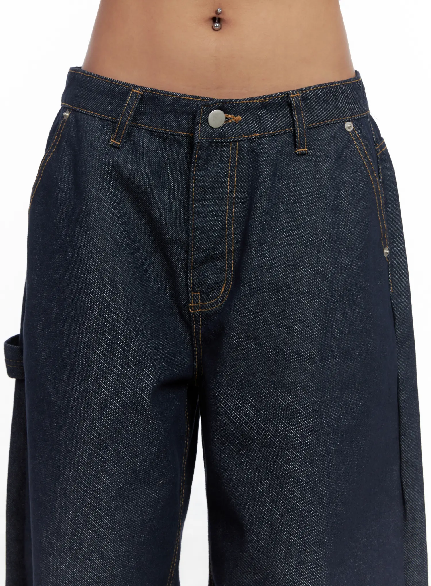 Relaxed Fit Dark Denim Jeans CS522 - Image 3