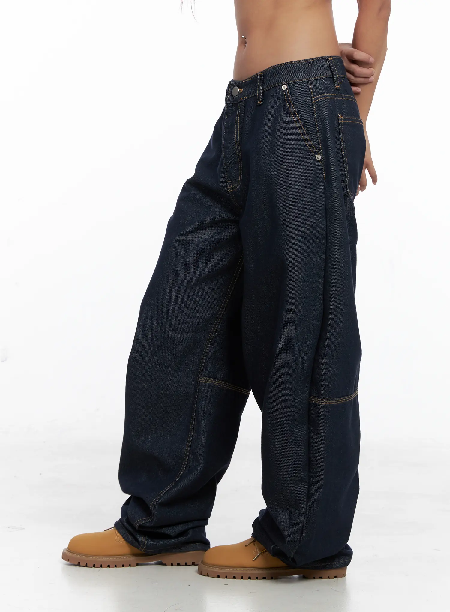 Relaxed Fit Dark Denim Jeans CS522 - Image 4