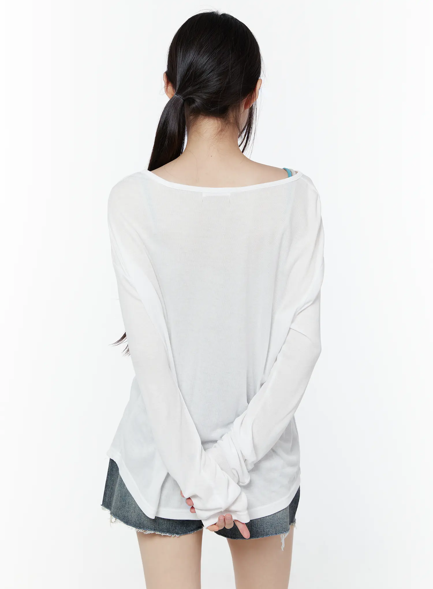 Relaxed Fit Ribbed Henley Tee CU508 - Image 9