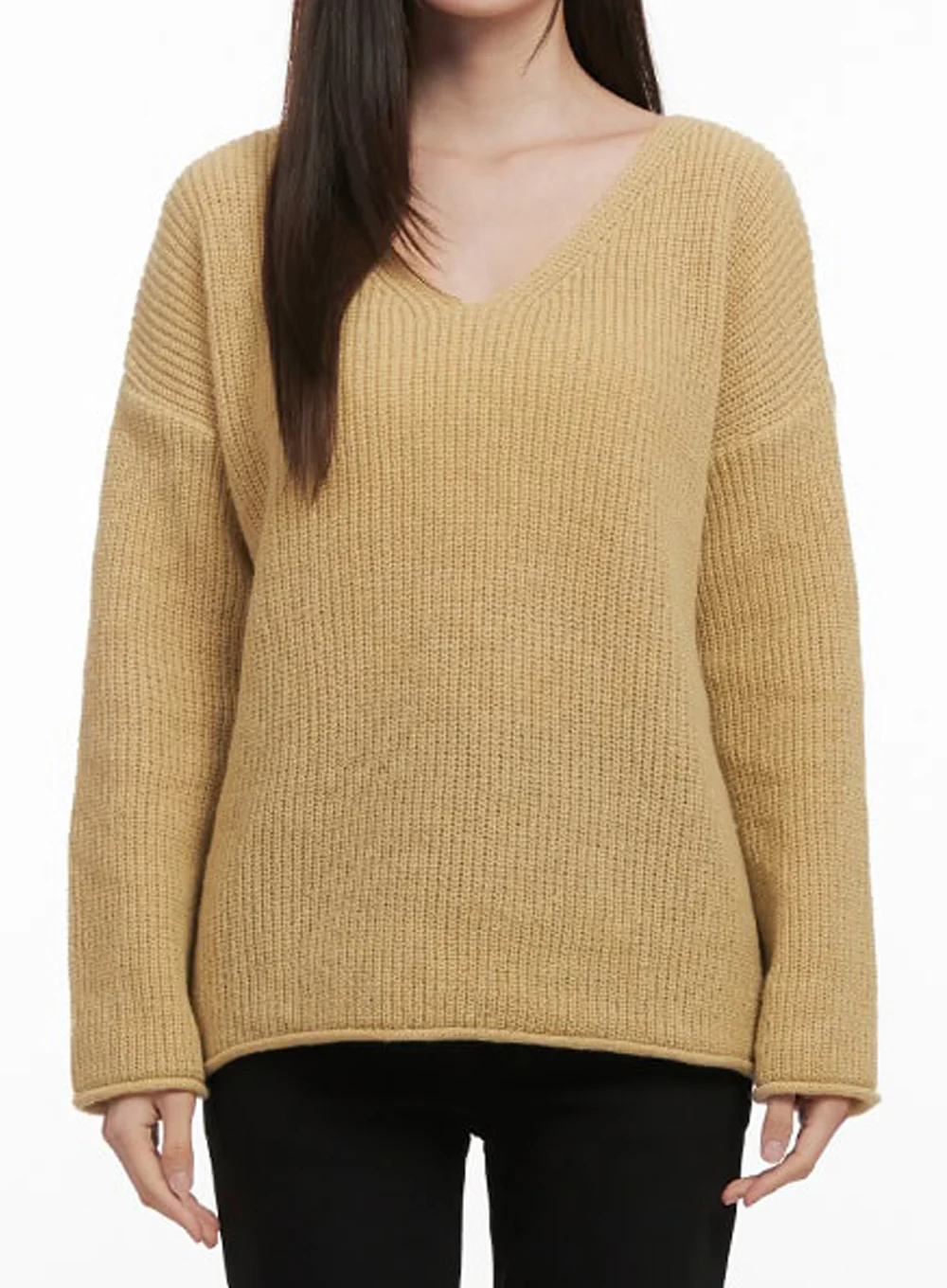 Relaxed-Fit V-Neck Sweater IF505 - Image 3