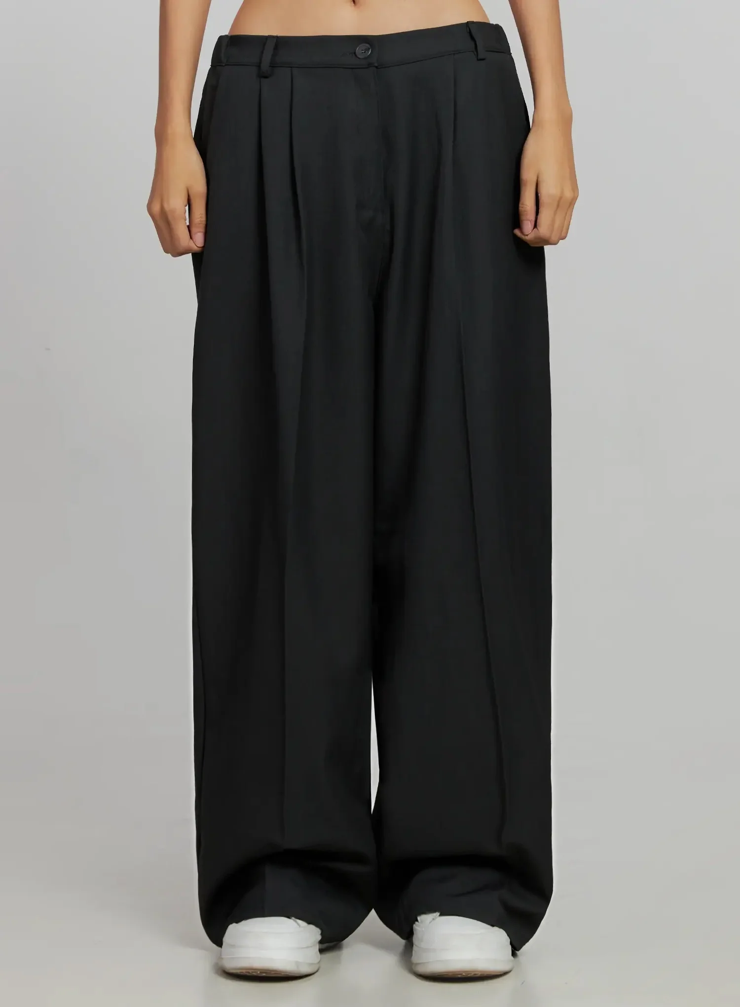 Relaxed Fit Wide-Leg Trousers IJ502