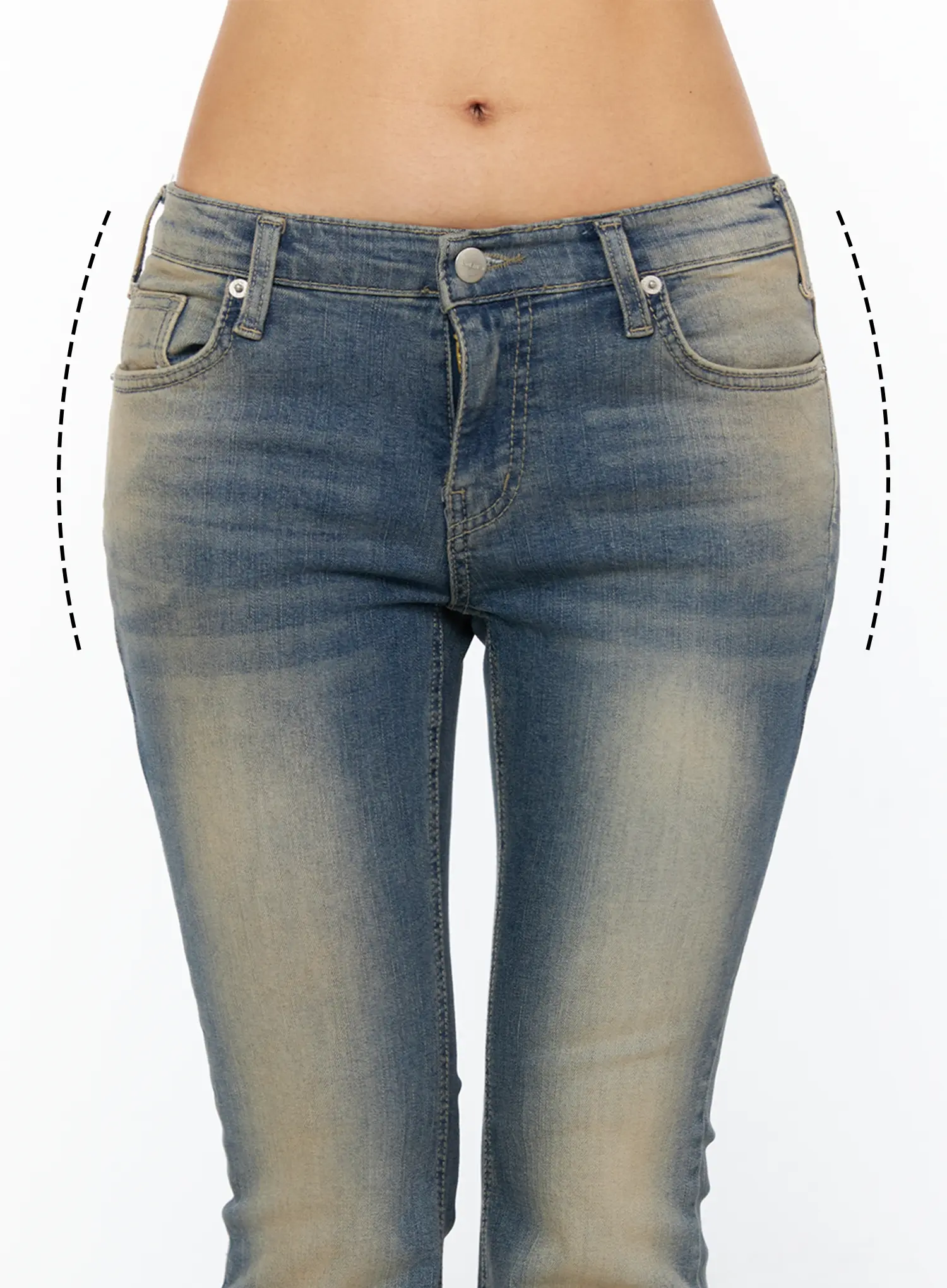 Ren Hip-Pad Vintage Wash Flare Jeans CU517 - Image 3