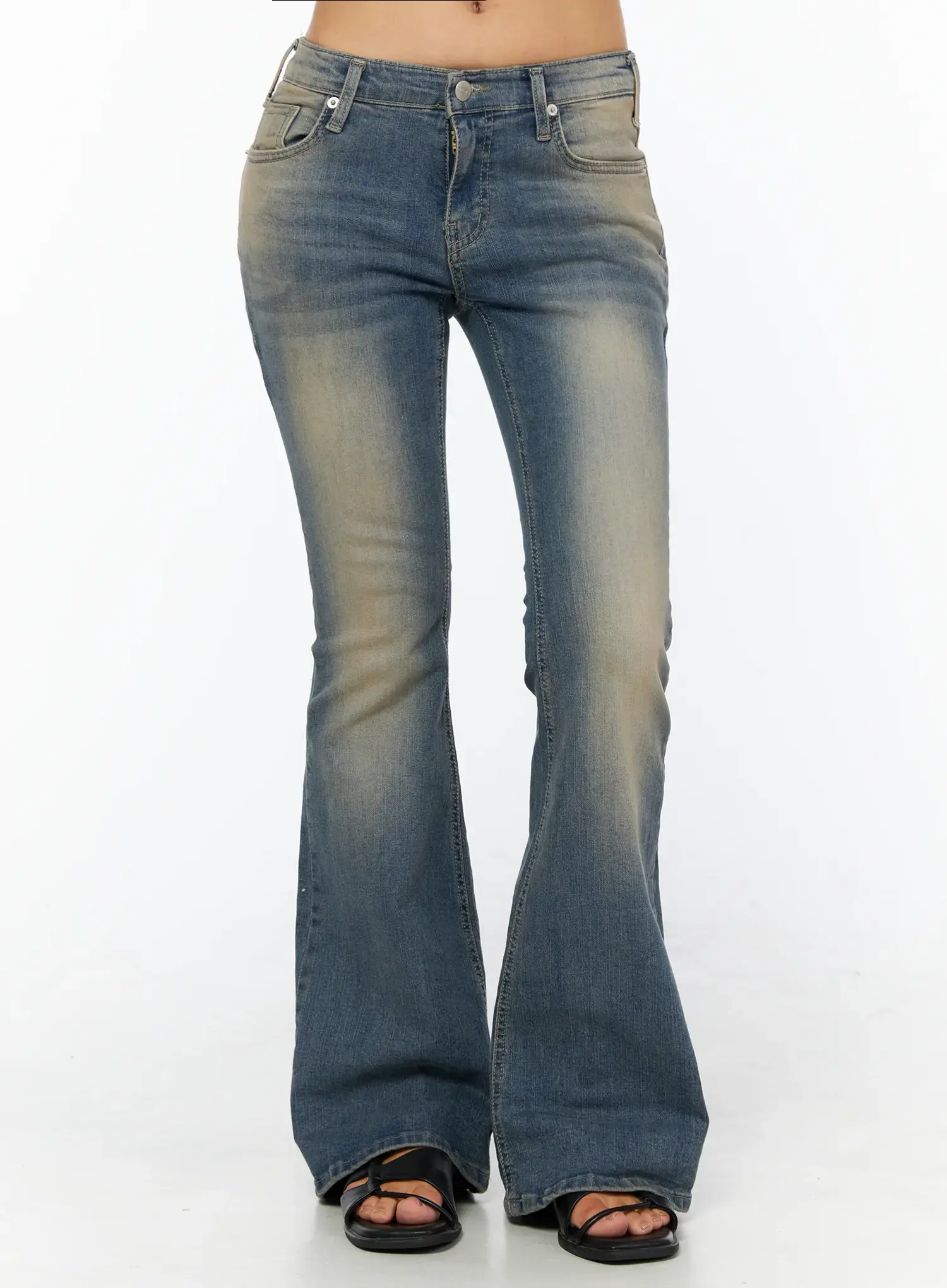 Ren Hip-Pad Vintage Wash Flare Jeans CU517 - Image 8