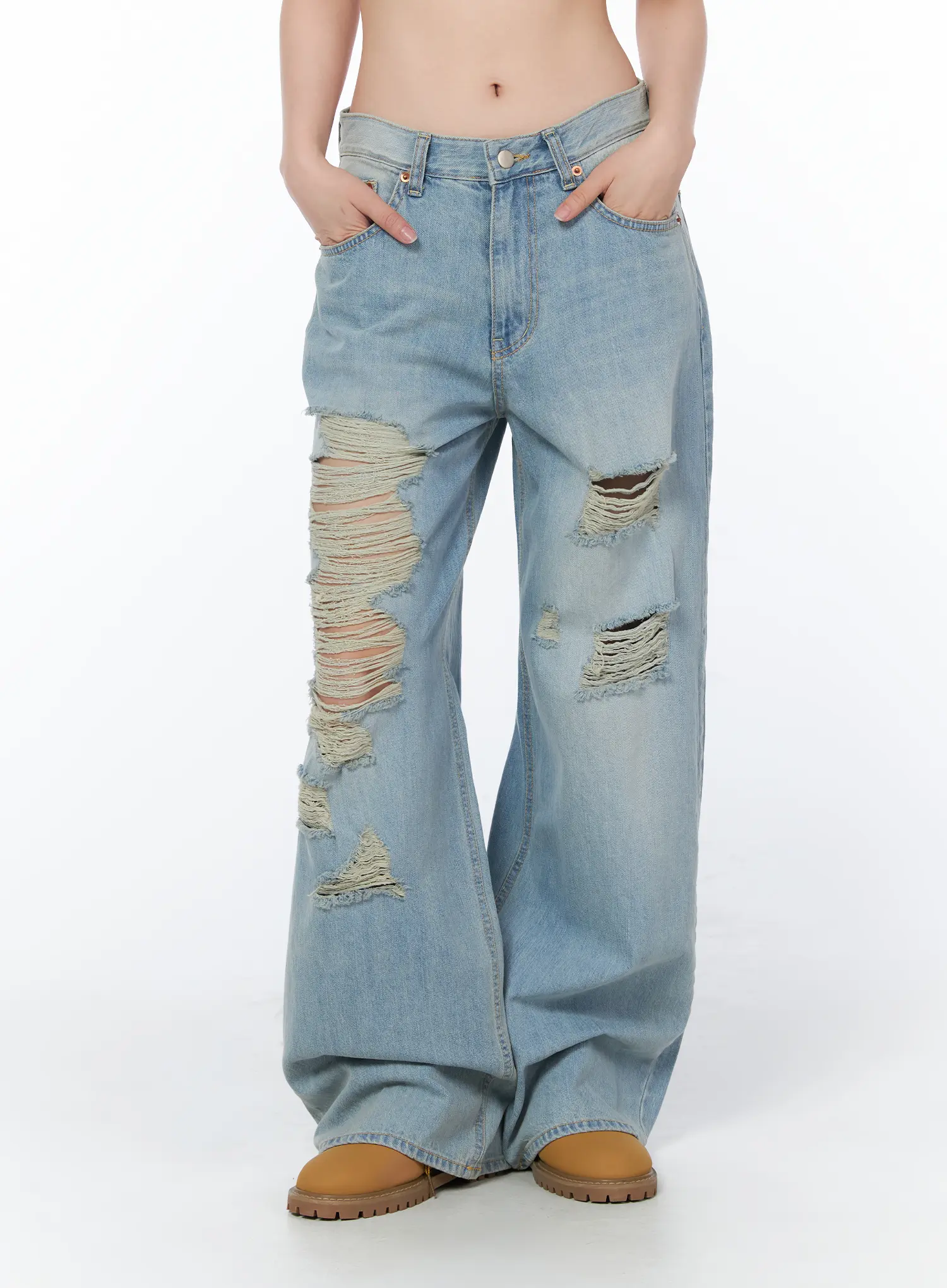 Renata Distressed Wide Leg Jeans CY508 - Image 10
