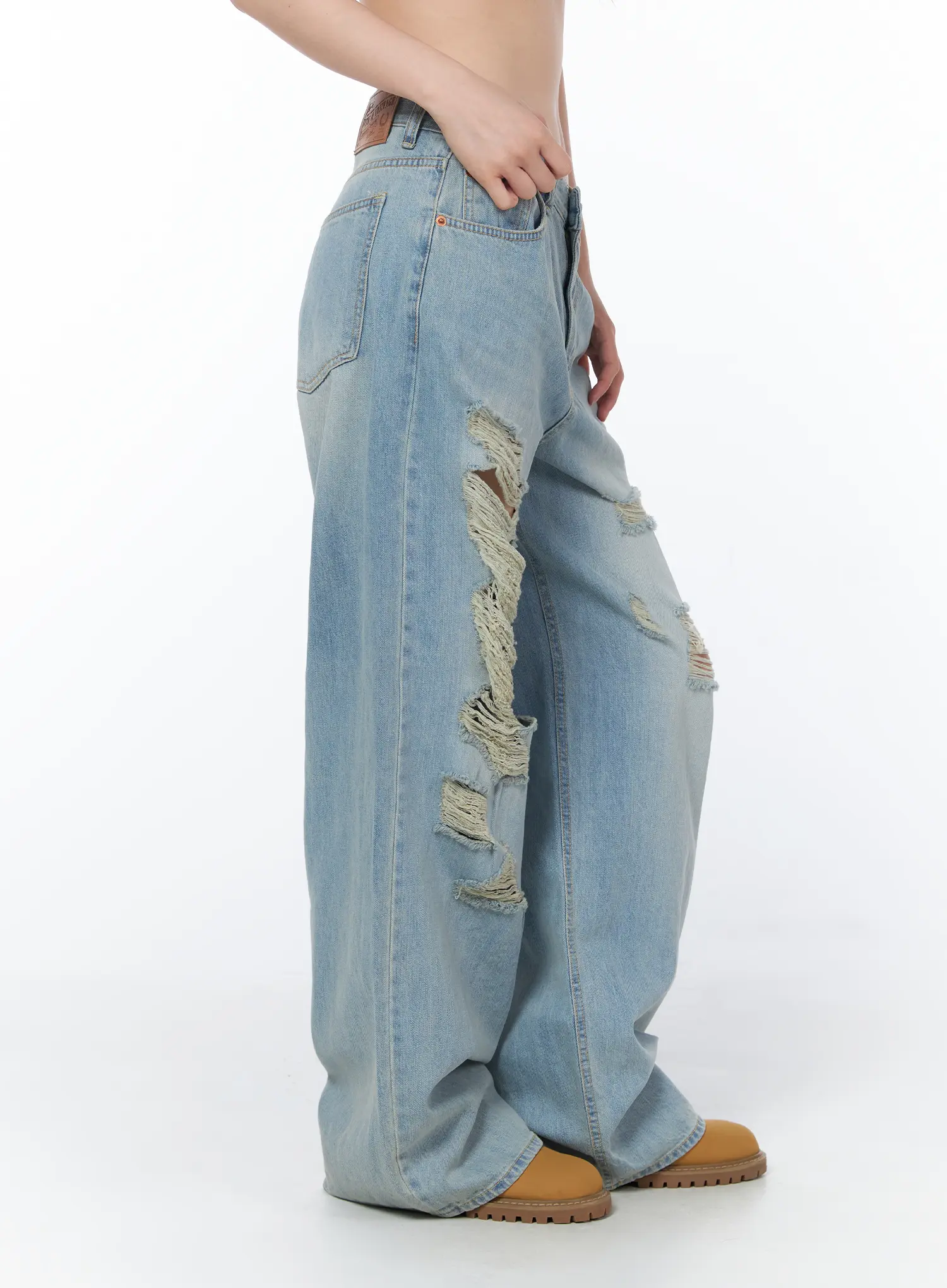 Renata Distressed Wide Leg Jeans CY508 - Image 3