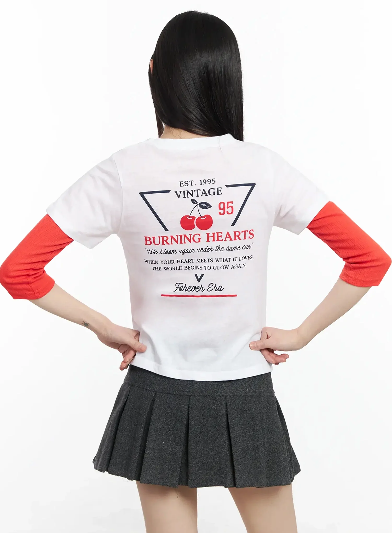 Retro Cherry Semi-Crop Tee F516 - Image 2