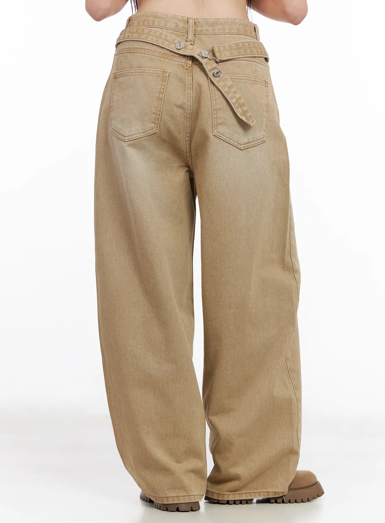 Retro Washed Wide-Leg Pants CM513
