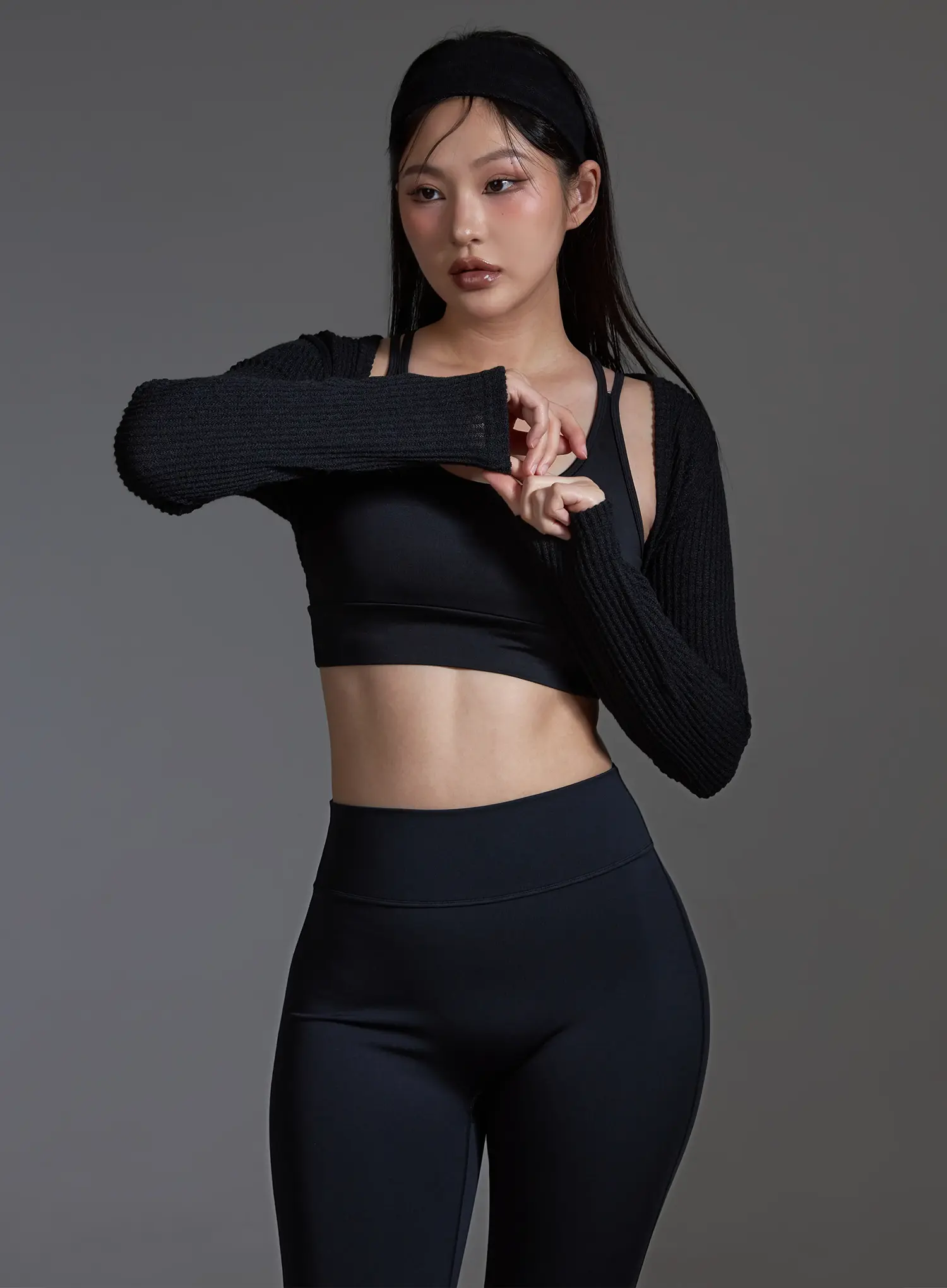 Ribbed Bolero Top (Black) IO517 - Image 7