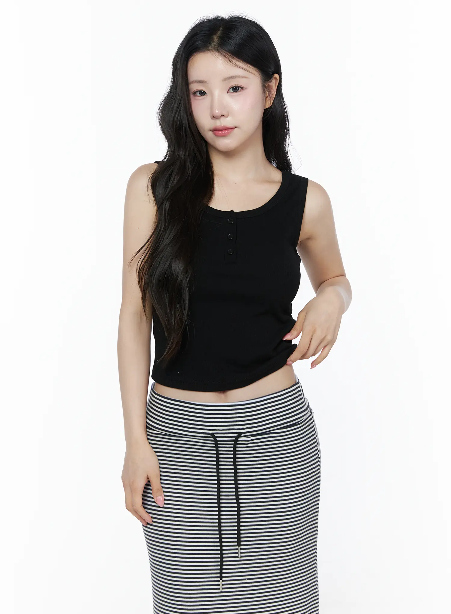 Ribbed Button Tank Top IU525 - Image 9