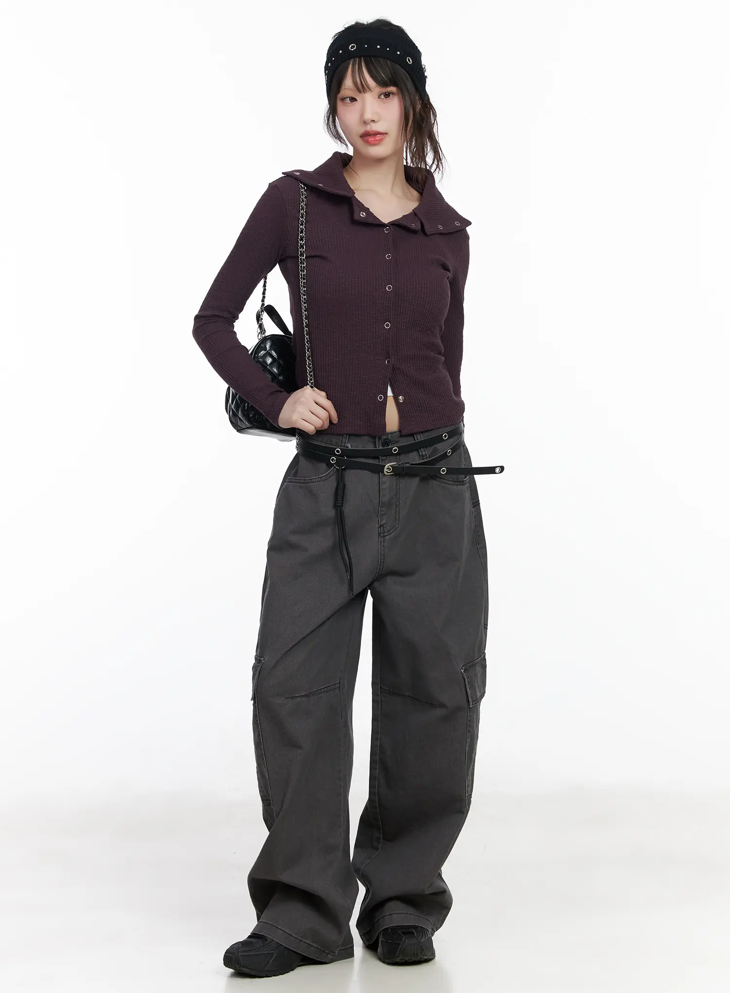 Ribbed Button-Up Knit Cardigan CM526 - Image 3
