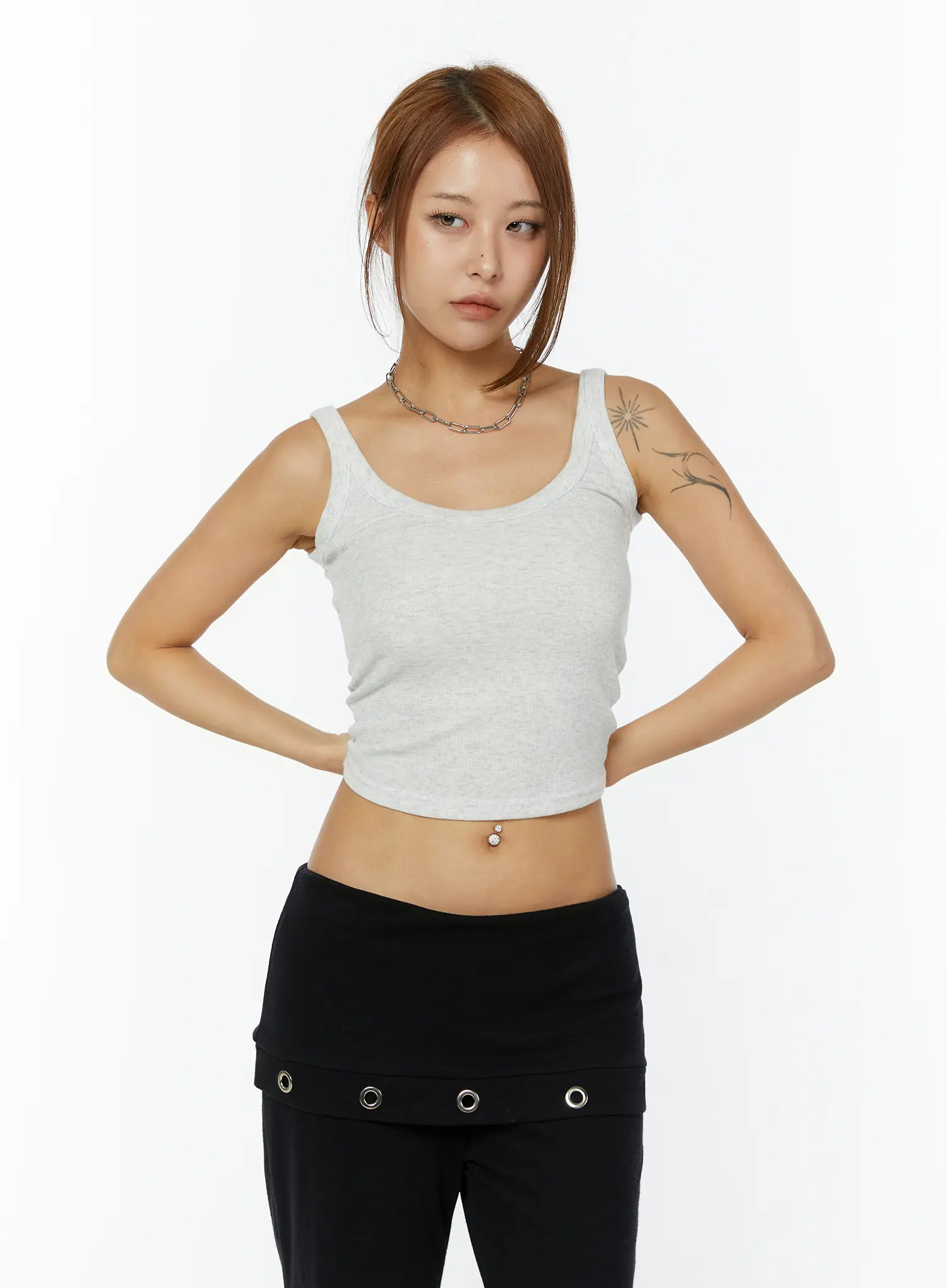 Ribbed Deep U-Neck Sleeveless Top CY521 - Image 5
