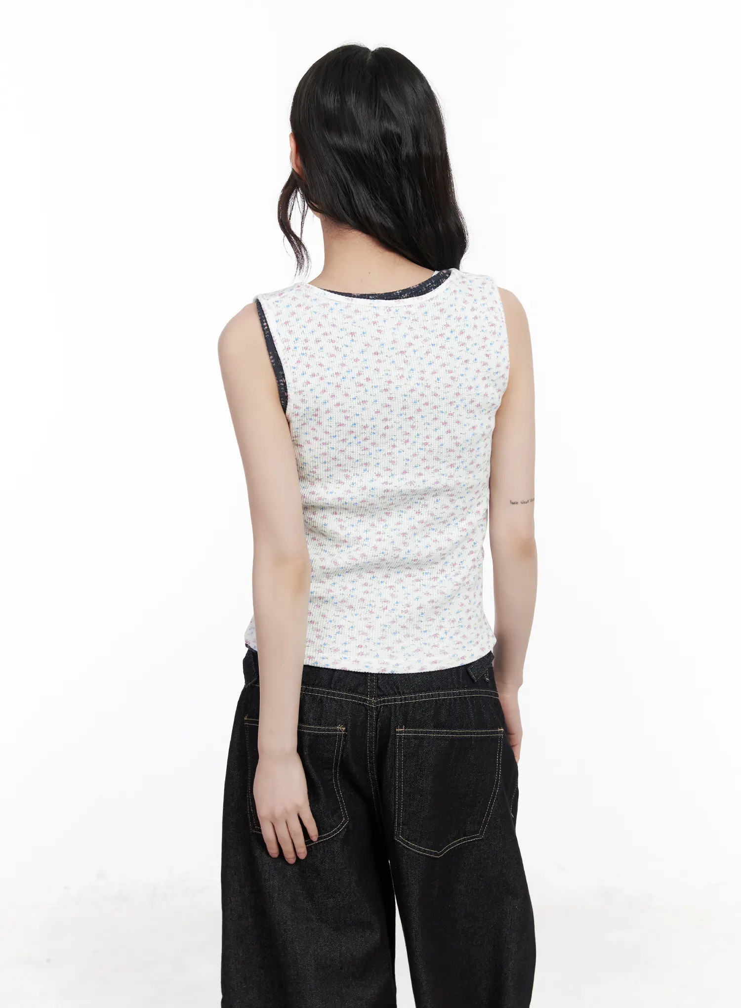 Ribbed Floral Tank Top CM526 - Image 7