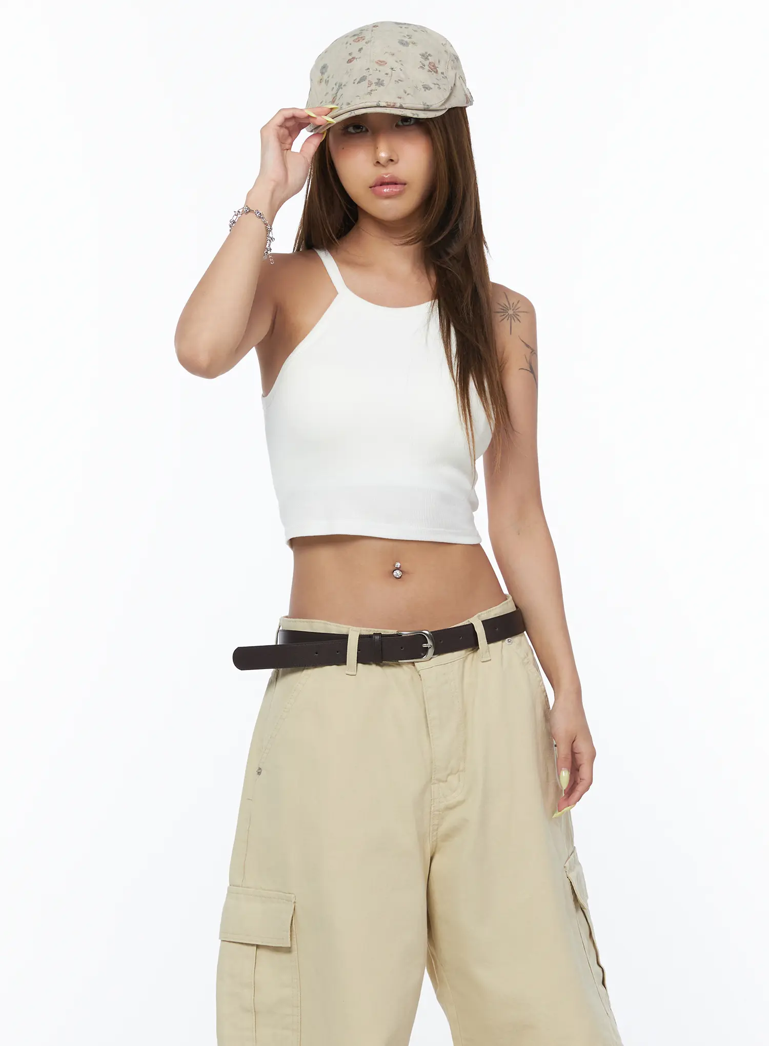 Ribbed Halter Crop Top CU502