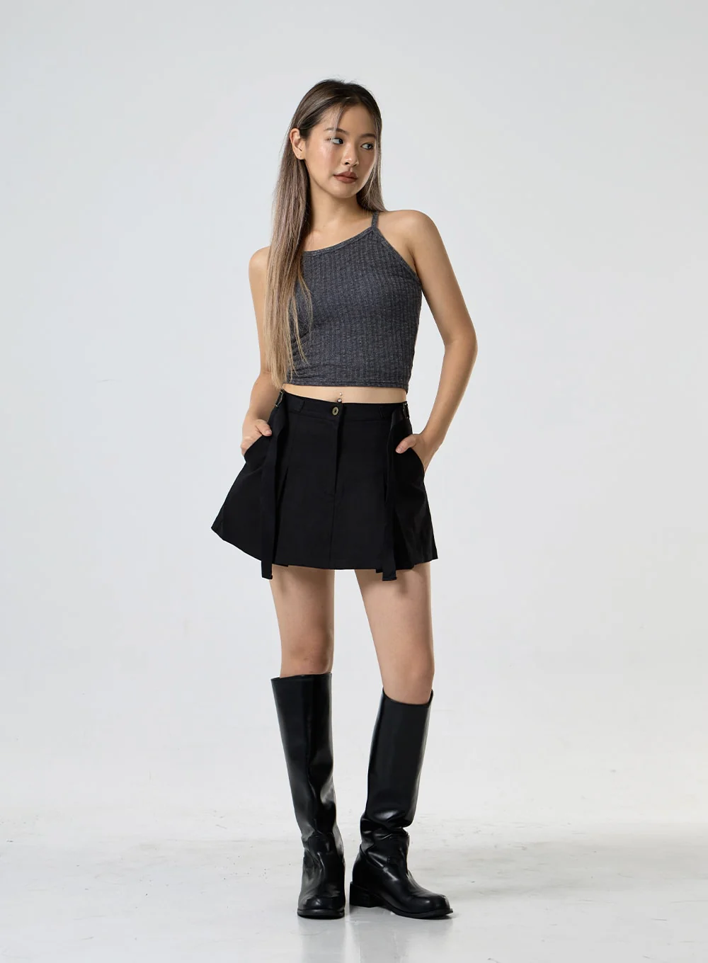Ribbed Halter Neck Sleeveless Top CG25 - Image 3