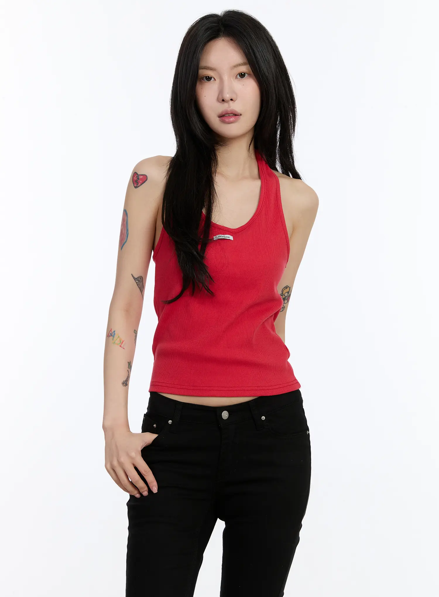 Ribbed Halter Top CA507
