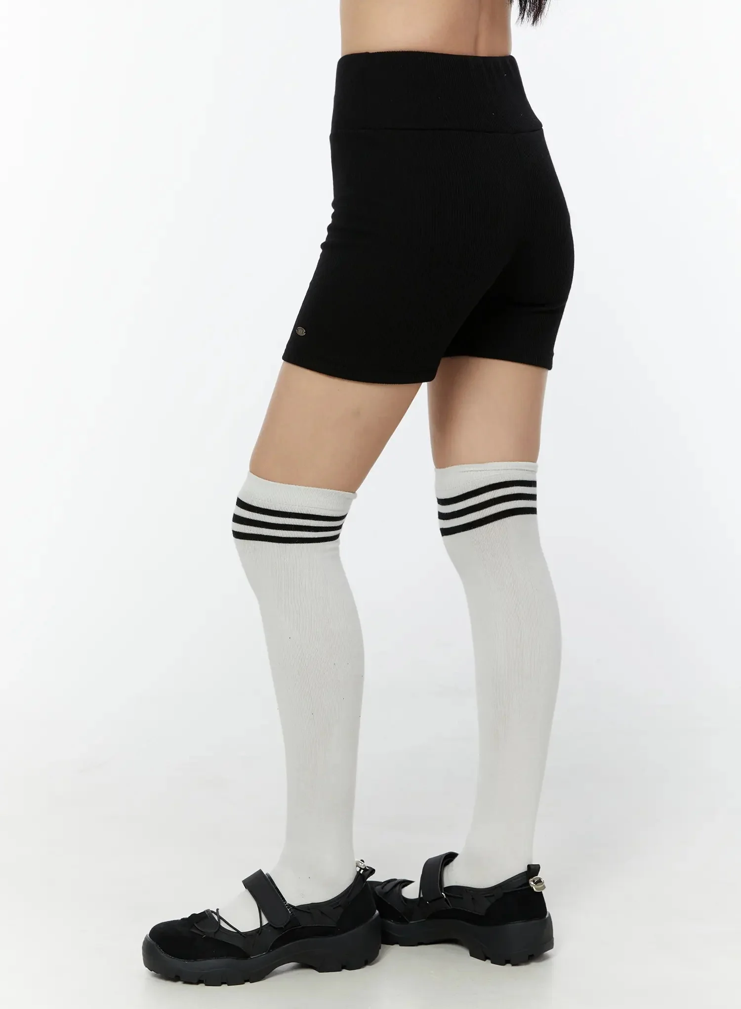 Ribbed High-Waist Biker Shorts IU522 - Image 11