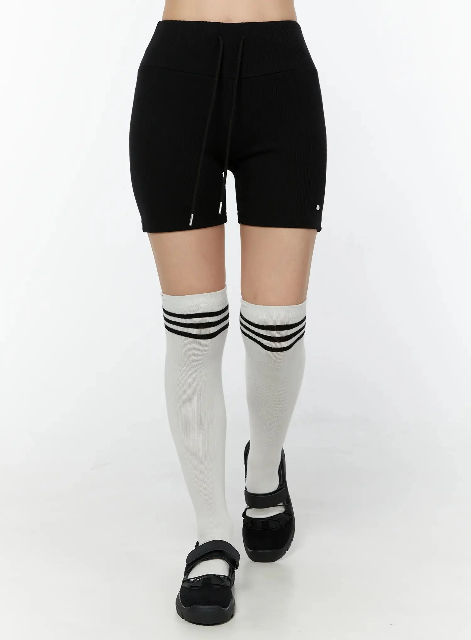 Ribbed High-Waist Biker Shorts IU522 - Image 5