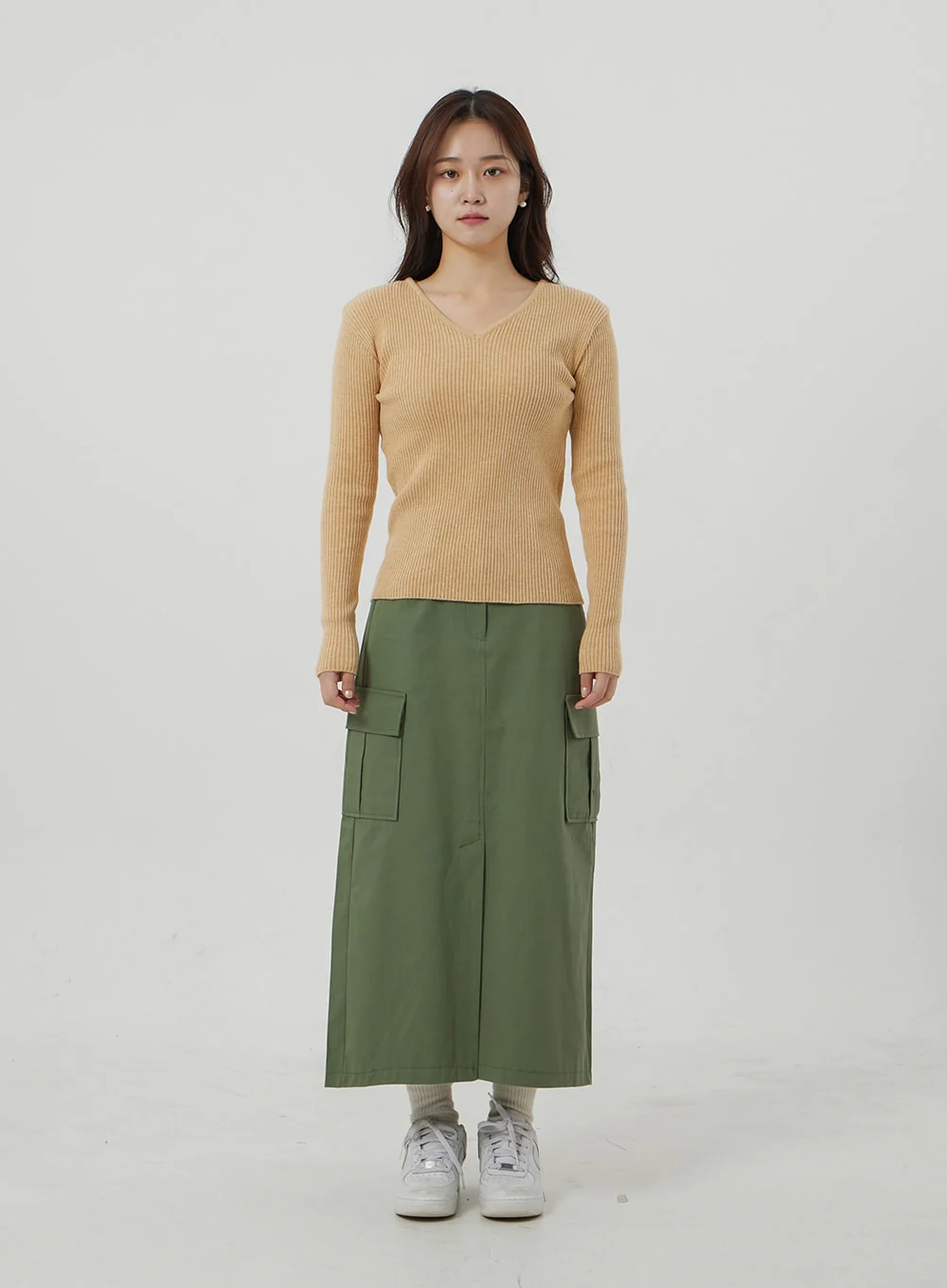 Ribbed Knit V-Neck Top OJ325 - Image 10