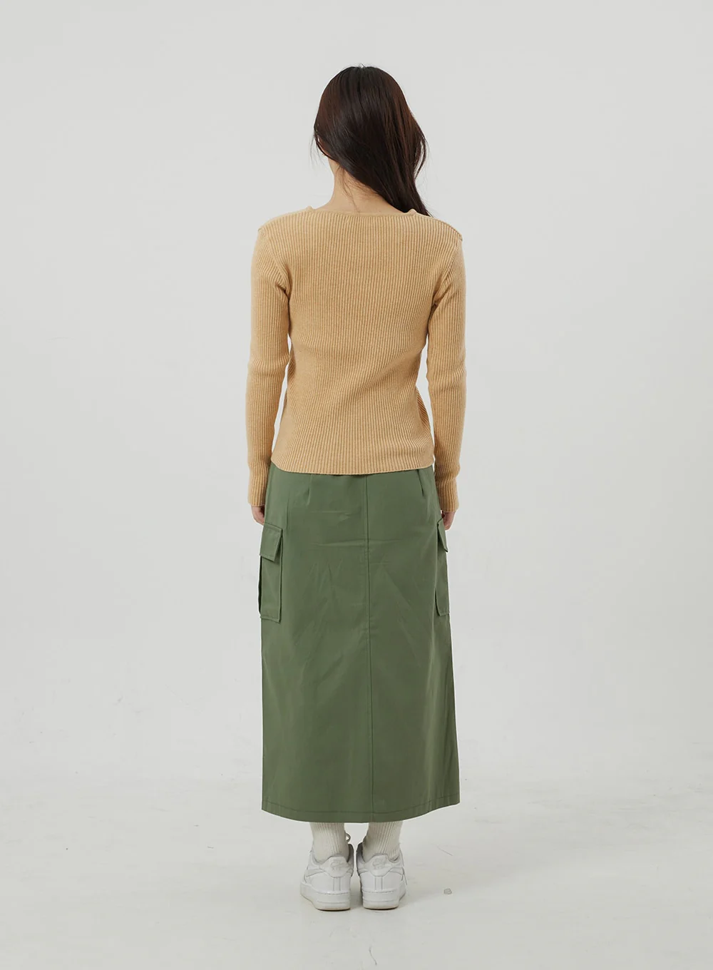 Ribbed Knit V-Neck Top OJ325 - Image 12