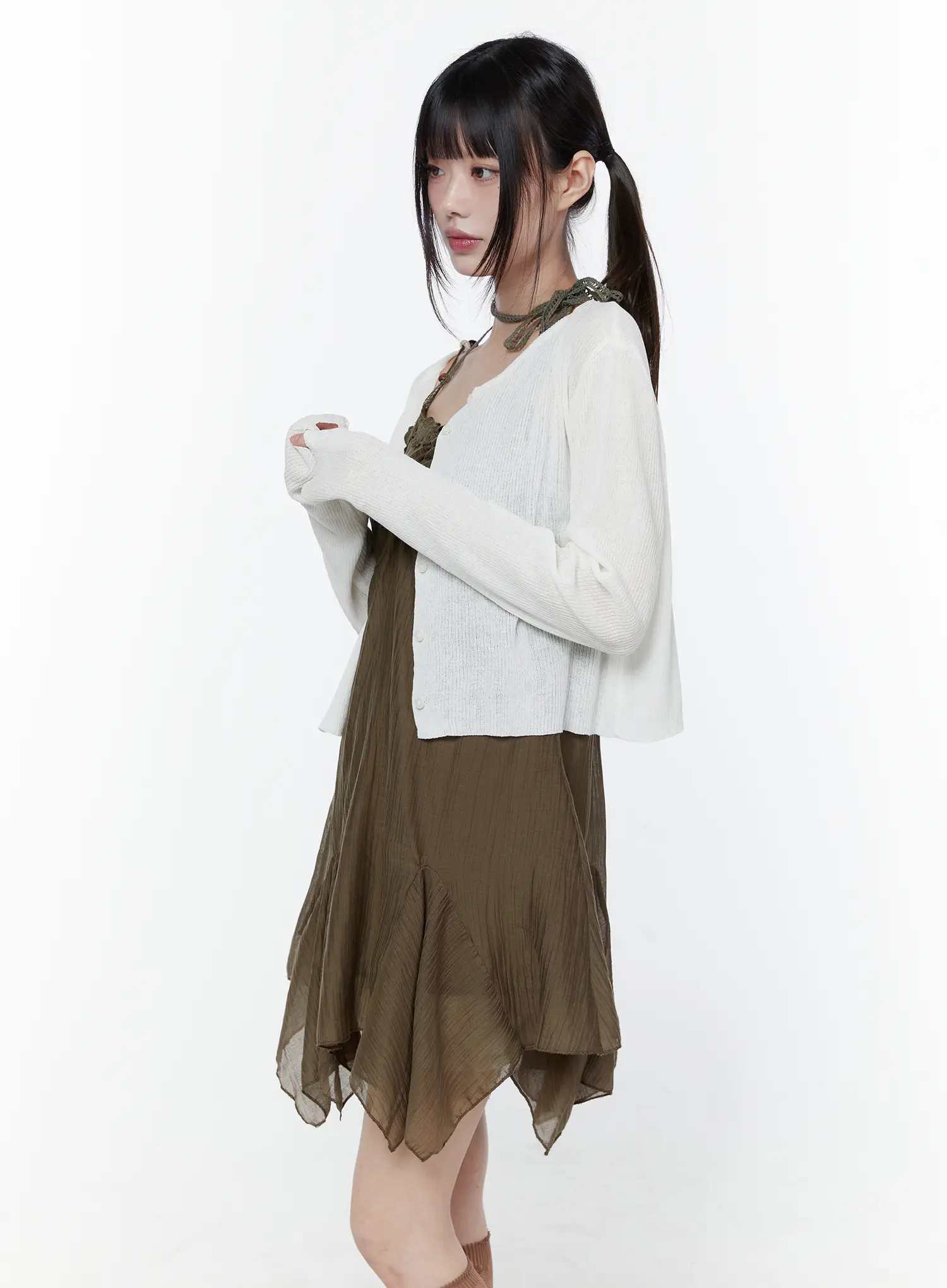 Ribbed Long Sleeve Cardigan CU508